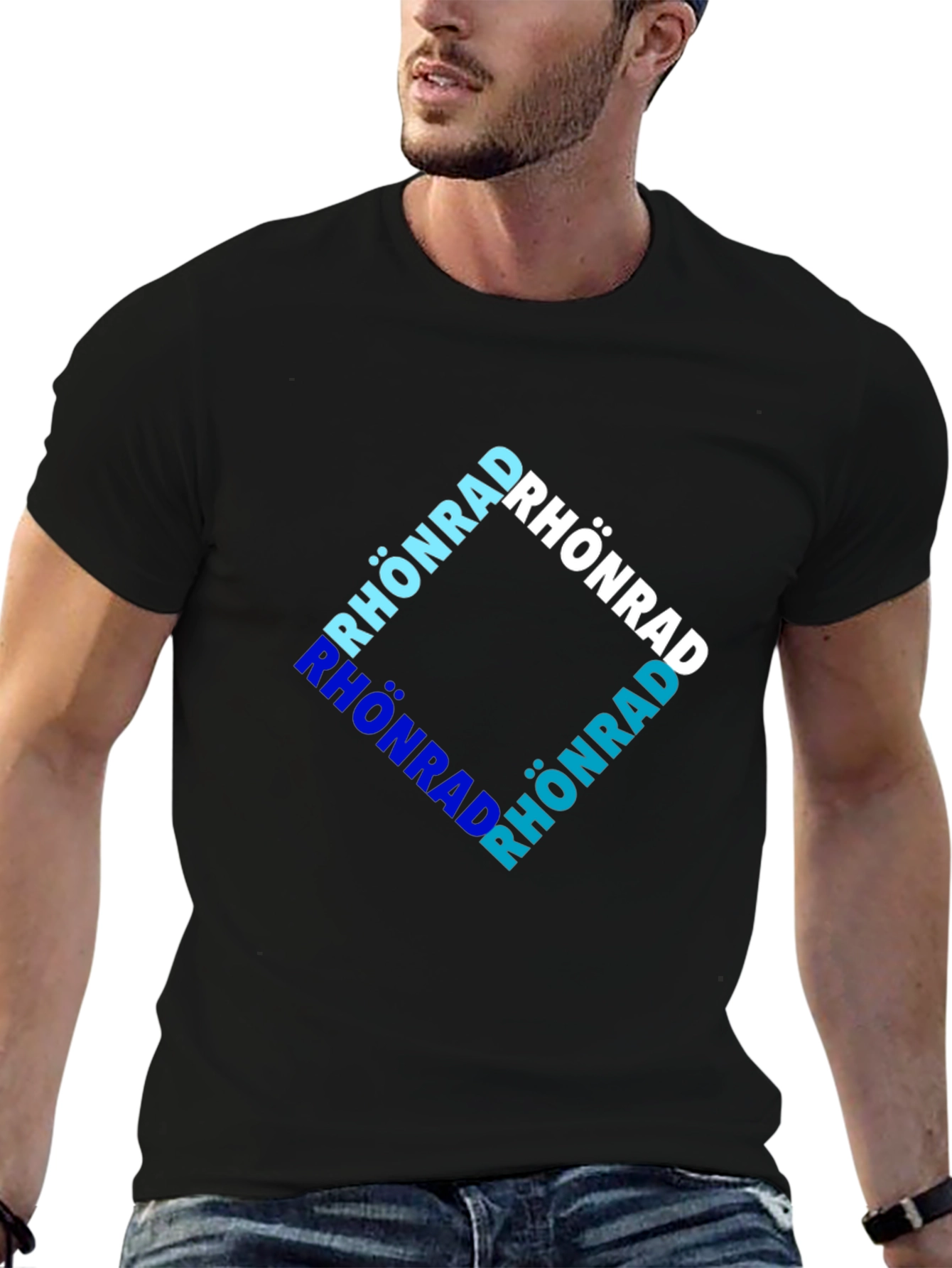 Black Rhönrad Graphic Tee - Black Cotton Blend Casual Wear view 6