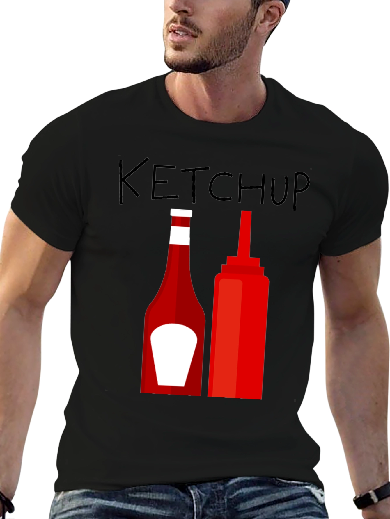 Black Ketchup T-Shirt - Funny Graphic Tee view 6