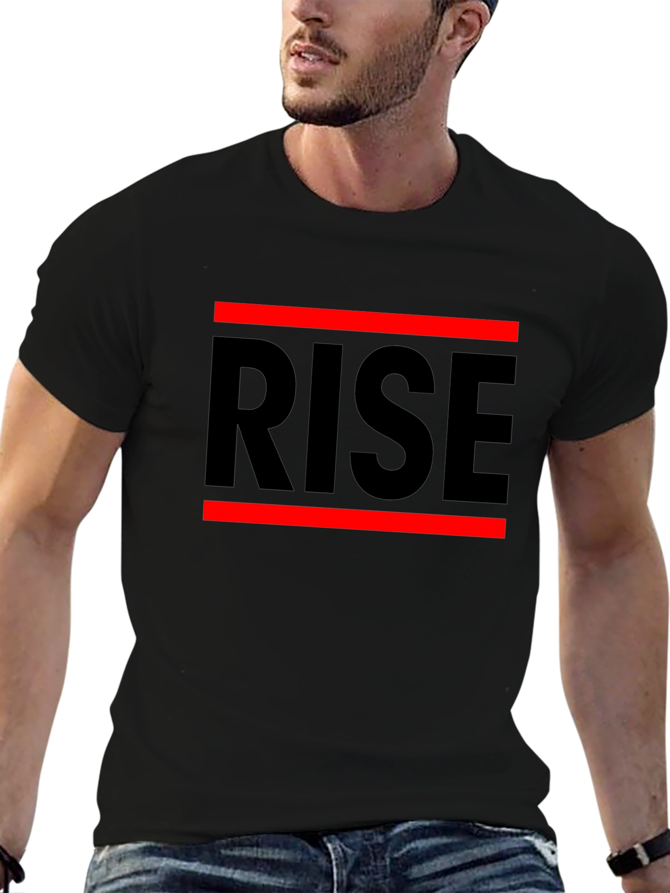 Black Rise Graphic Tee - Bold Statement T-Shirt view 6