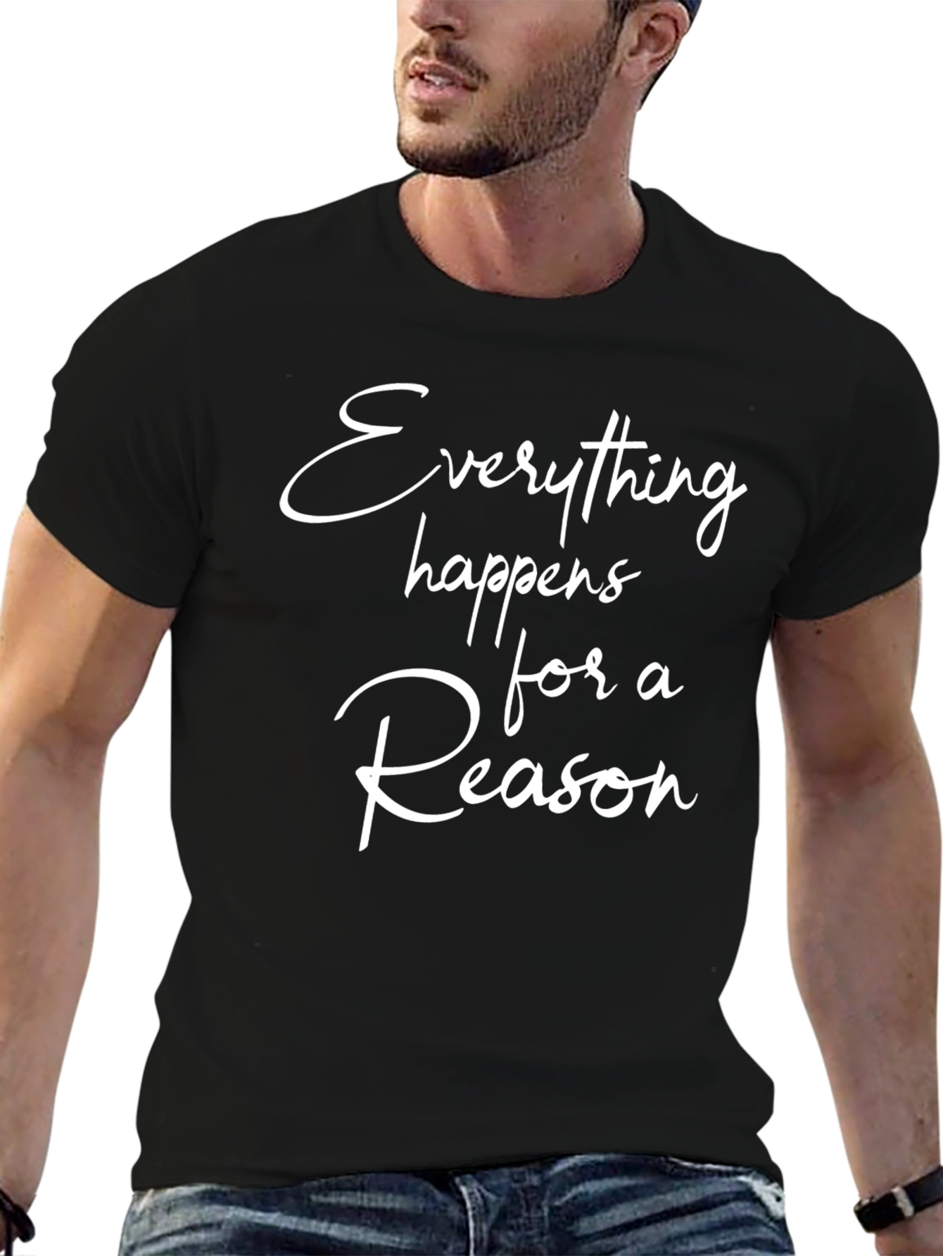 Black Everything Happens for a Reason Black Tee view 6