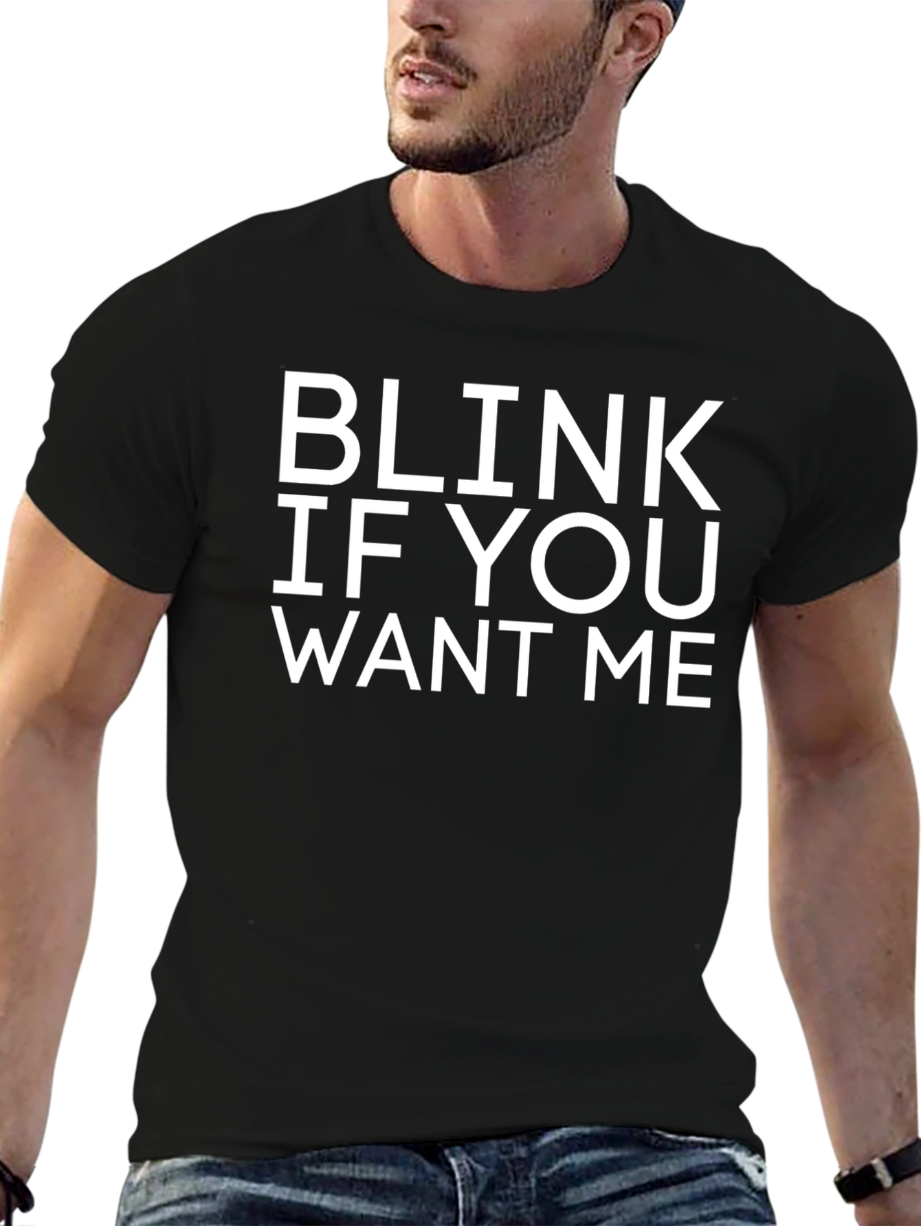 Black Blink If You Want Me Graphic T-Shirt - Black view 6