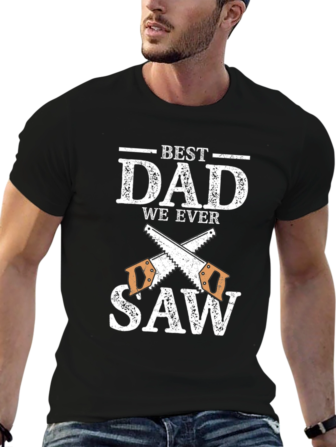 Black Best Dad We Ever Saw T-Shirt view 6