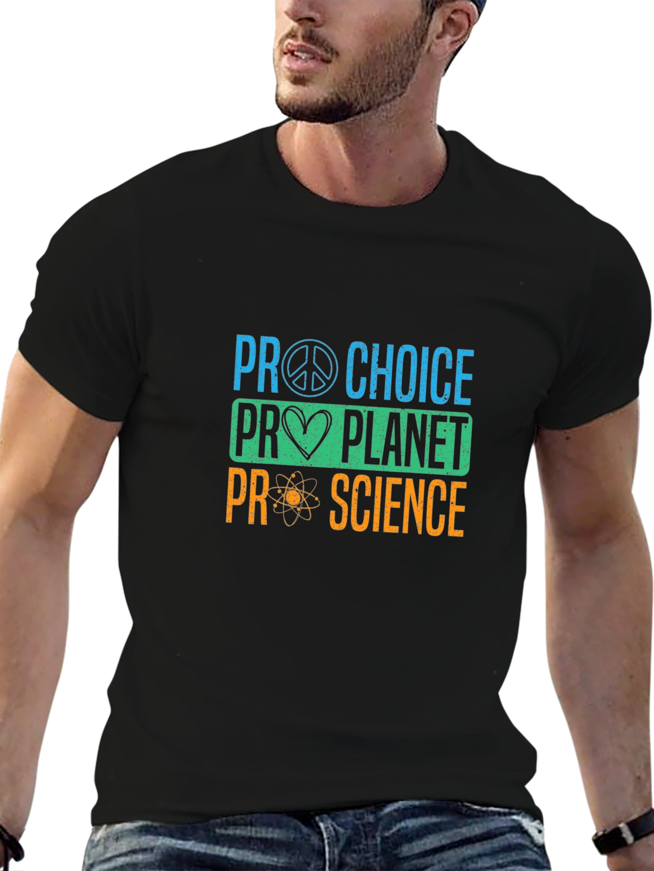 Black Pro Choice, Planet, Science Graphic Tee view 6