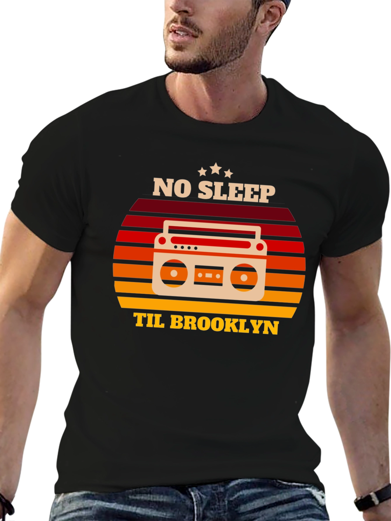 Black No Sleep Til Brooklyn Retro Graphic Tee view 6