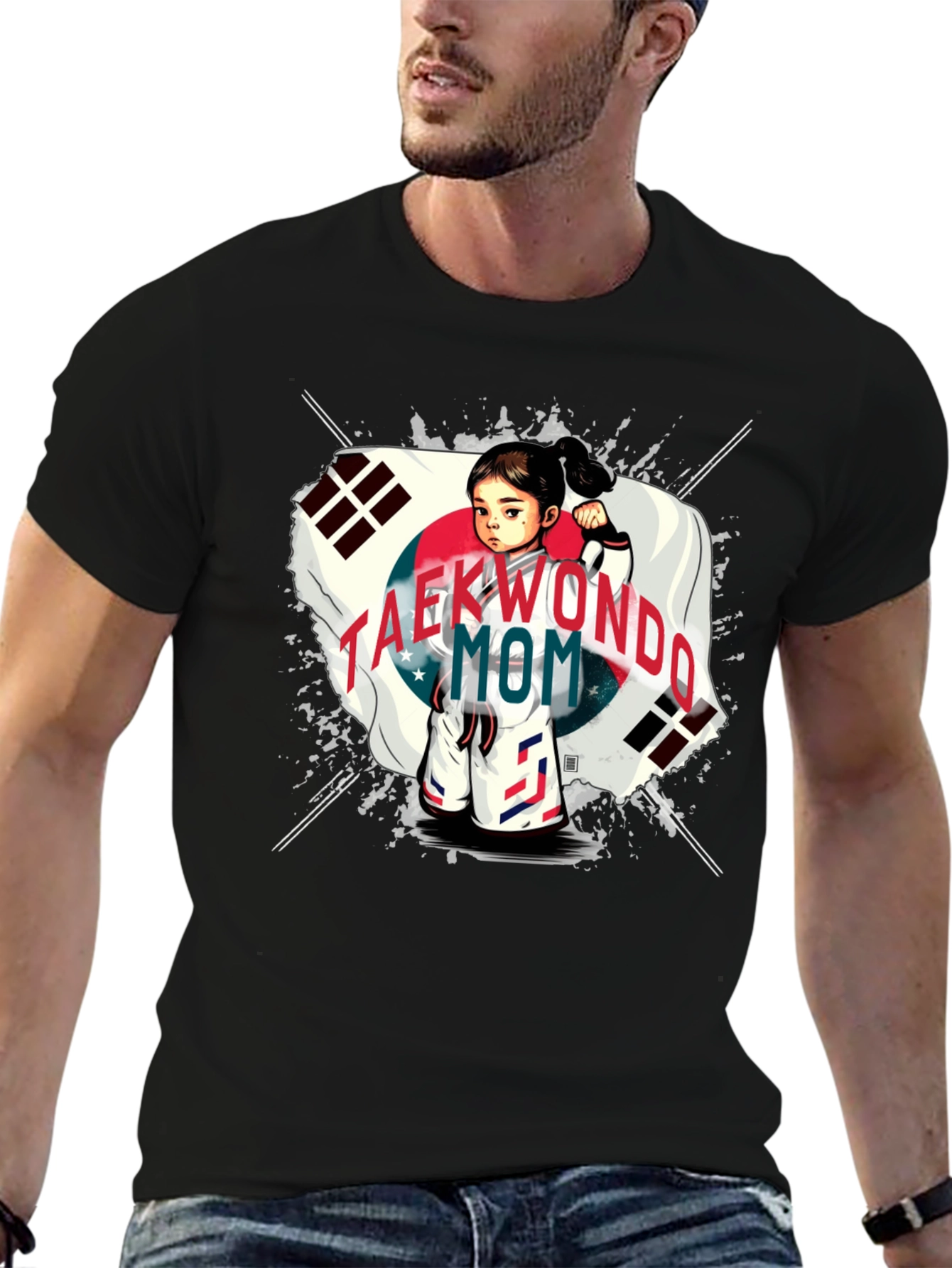 Black Taekwondo Mom Graphic Tee - Martial Arts Love! view 6