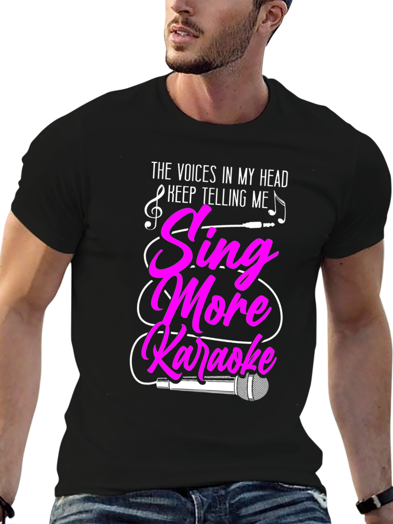 Black Sing More Karaoke Graphic T-Shirt view 6