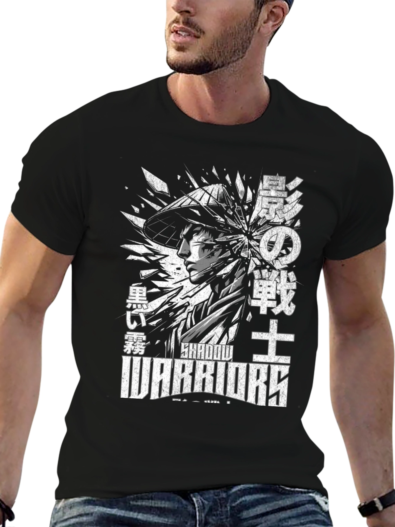 Black Shadow Warriors Graphic T-Shirt - Black view 6