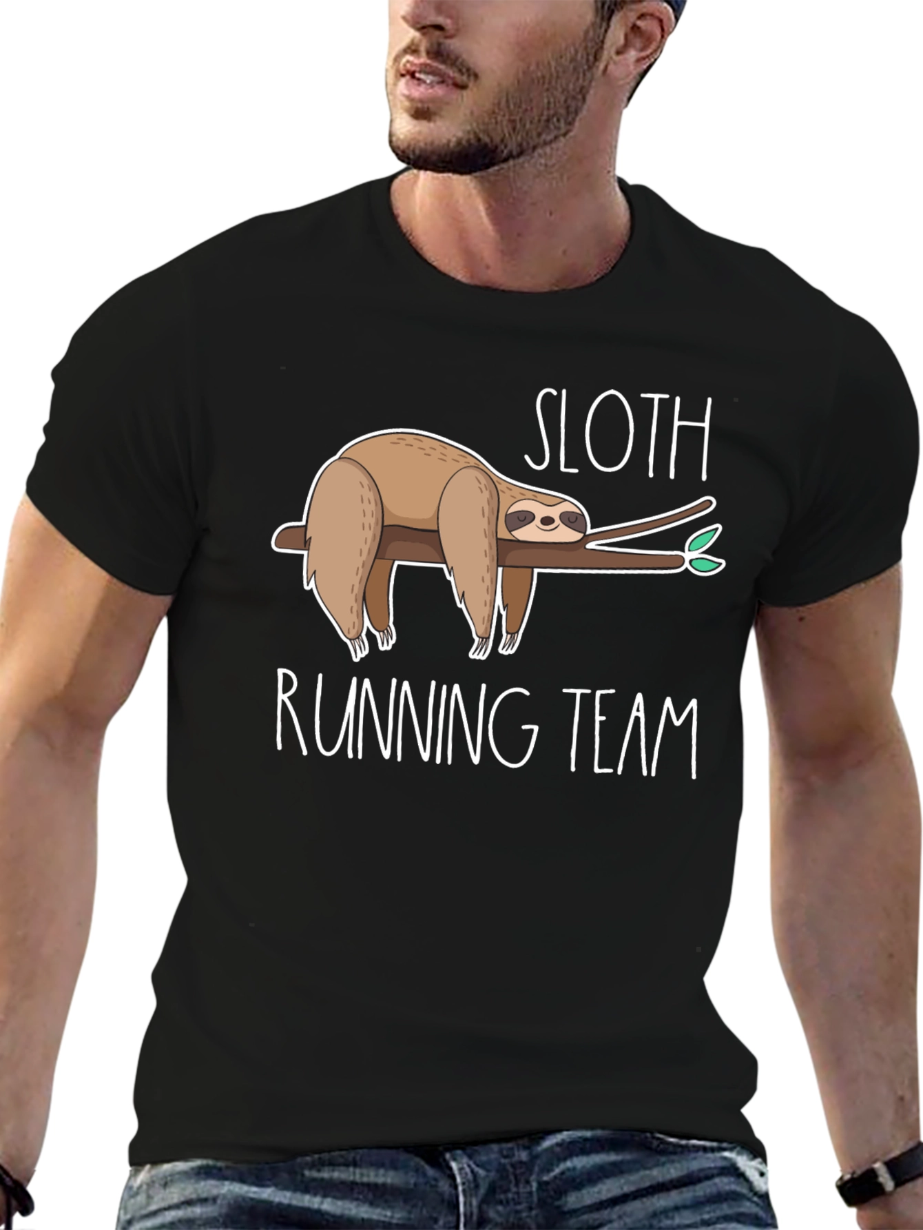 Black Sloth Running Team Graphic Tee view 6