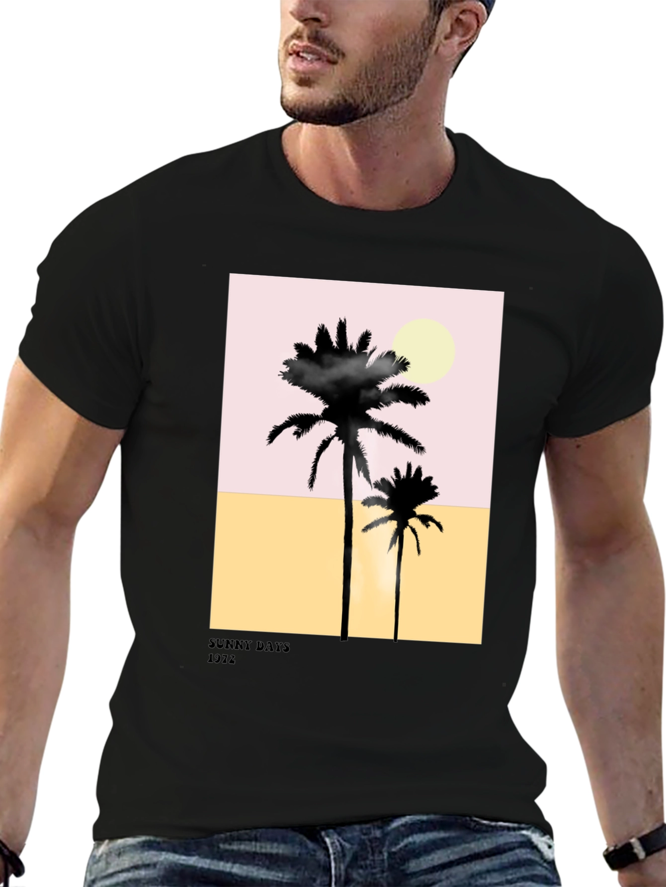 Black Sunny Days Palm Tree Graphic T-Shirt view 6