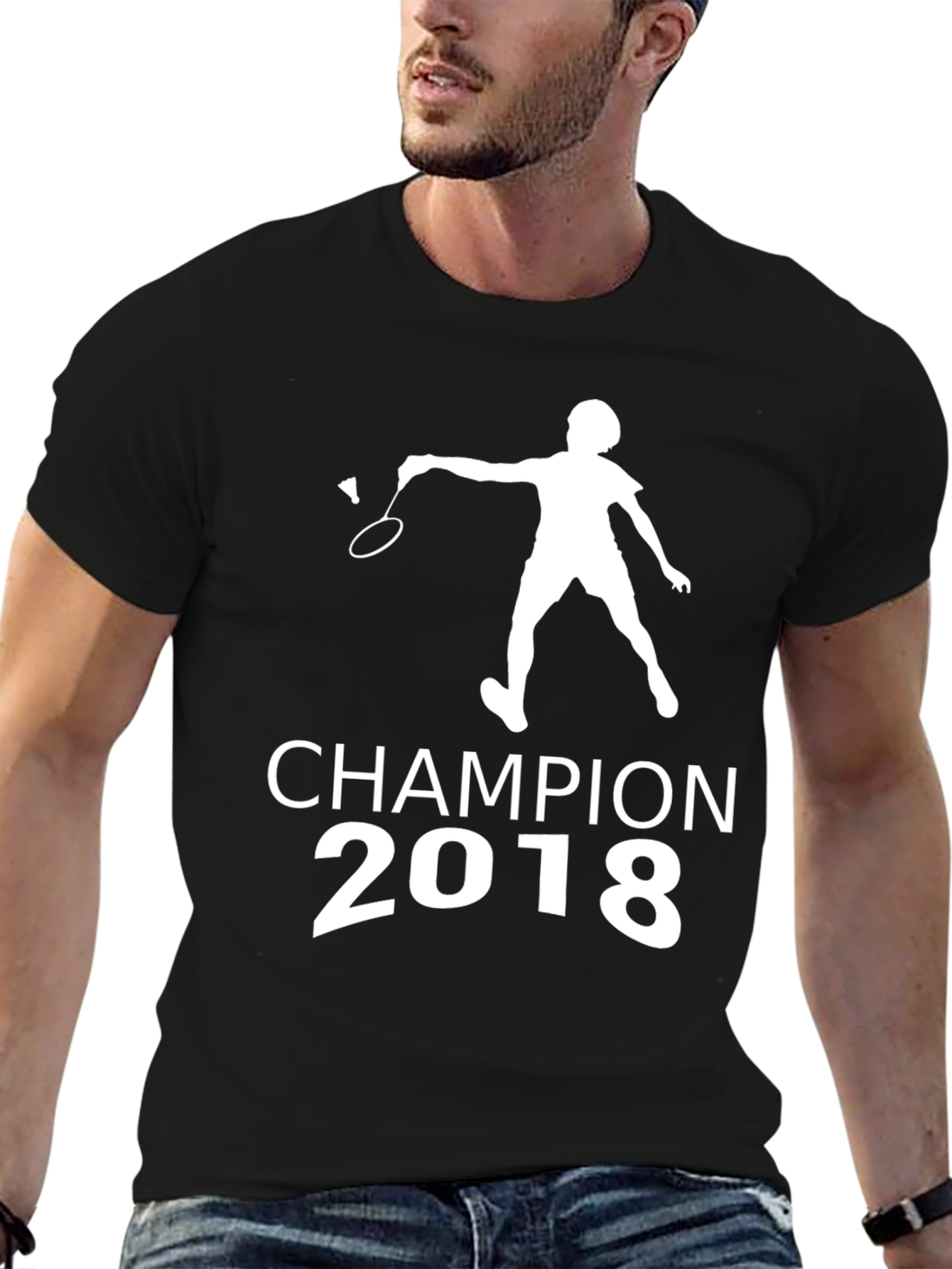 Black Champion 2018 Badminton T-Shirt view 6