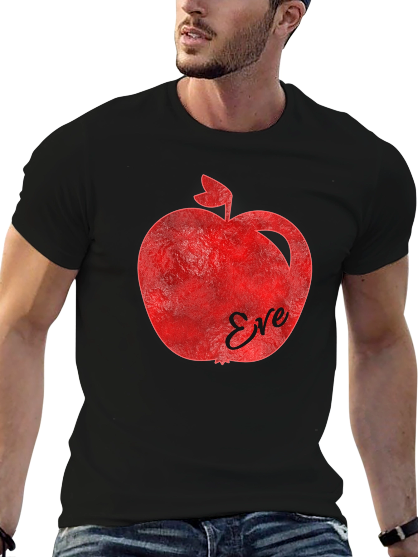 Black Eve's Apple Graphic T-Shirt - Forbidden Fruit Design view 6