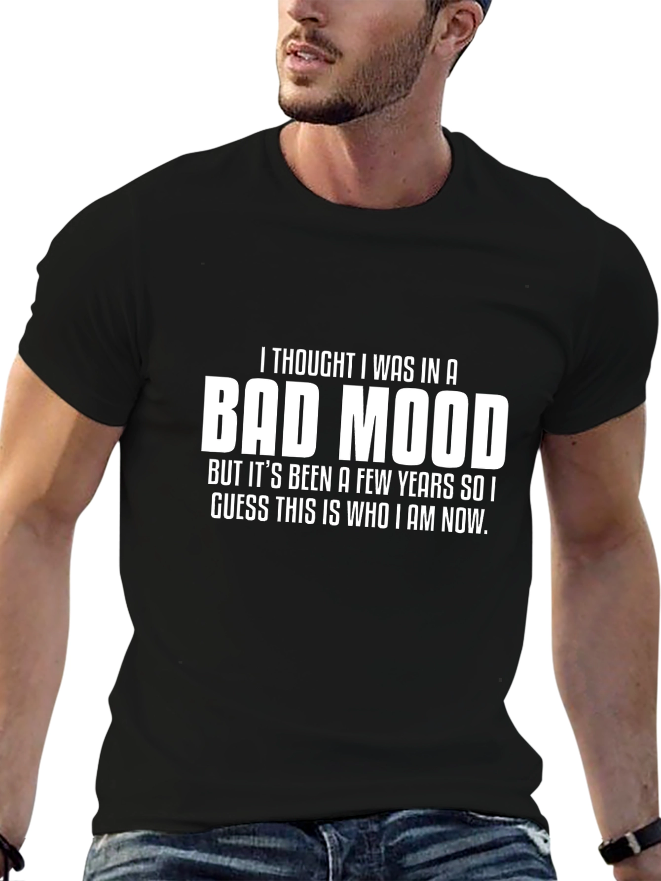 Black Bad Mood T-Shirt - Funny Sarcastic Tee view 6