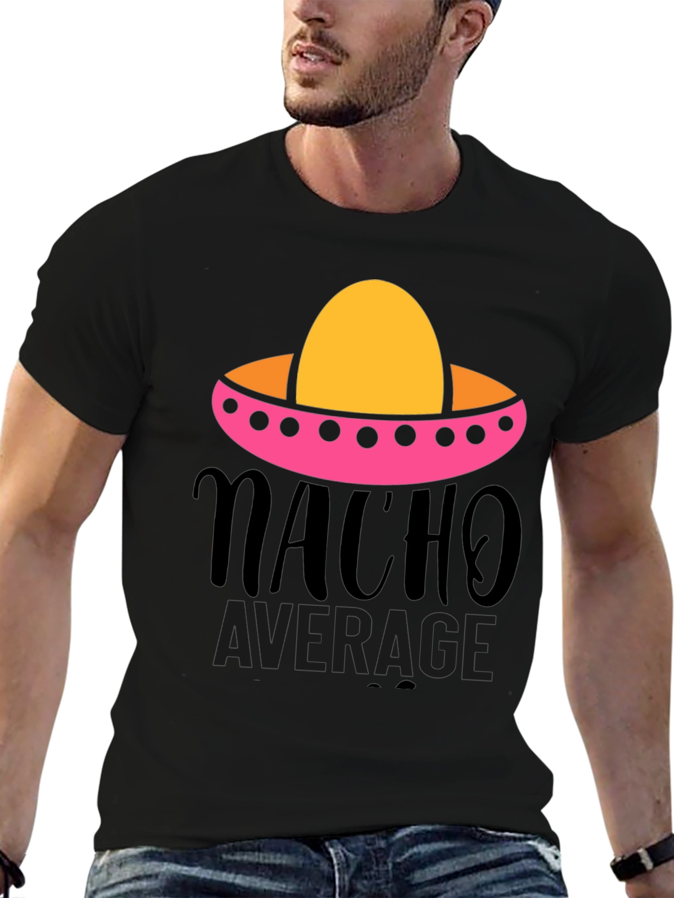 Black Nacho Average Graphic Tee - Funny Fiesta Shirt view 6