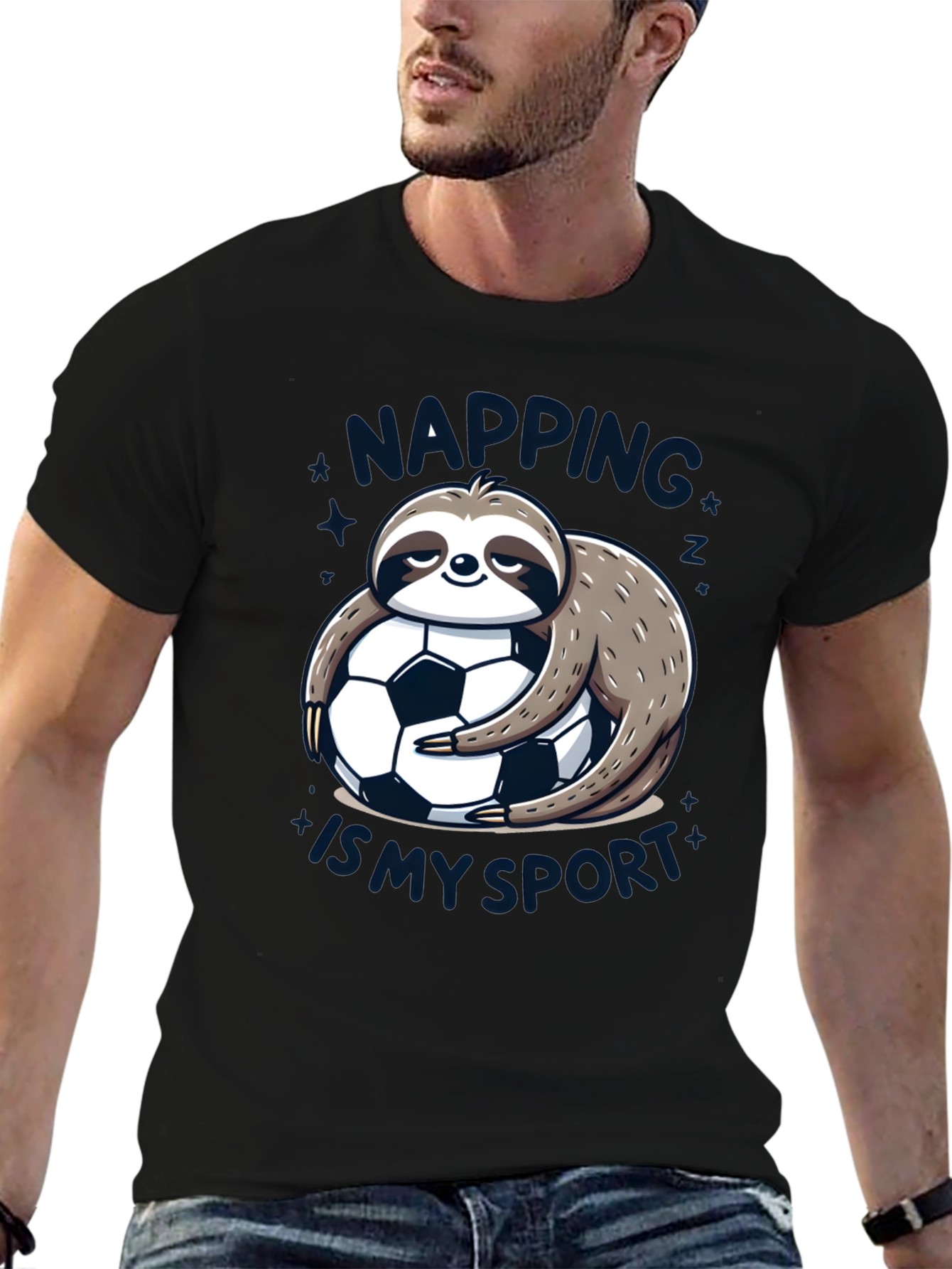 Black Napping is My Sport Sloth T-Shirt view 6
