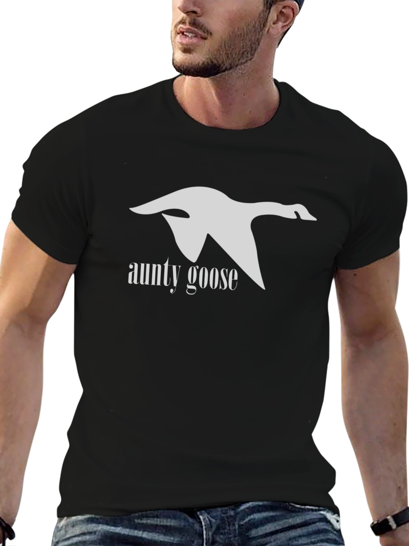 Black Aunty Goose Graphic T-Shirt - Black view 6