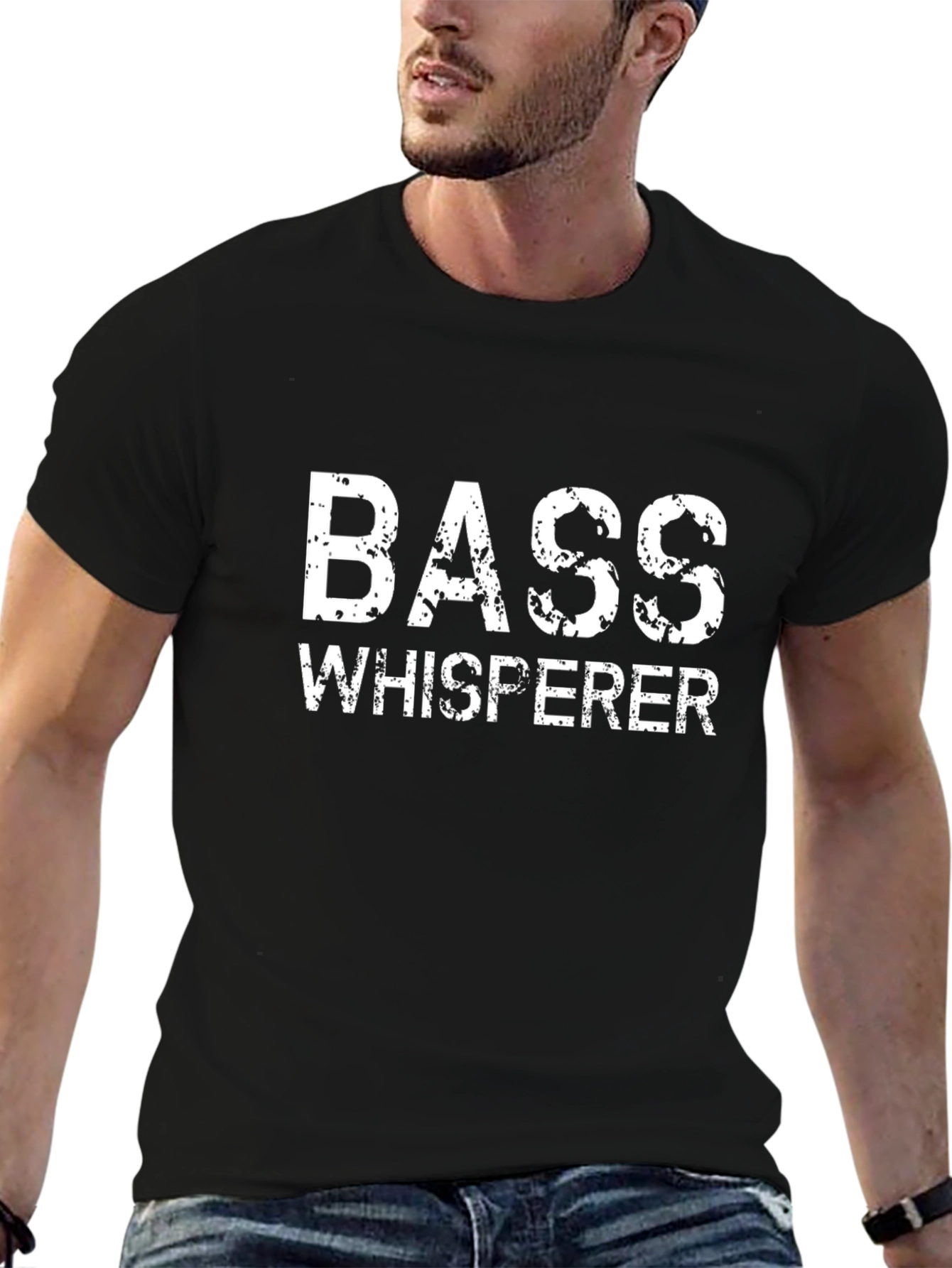 Black Bass Whisperer Graphic Tee - Music Lover Shirt view 6