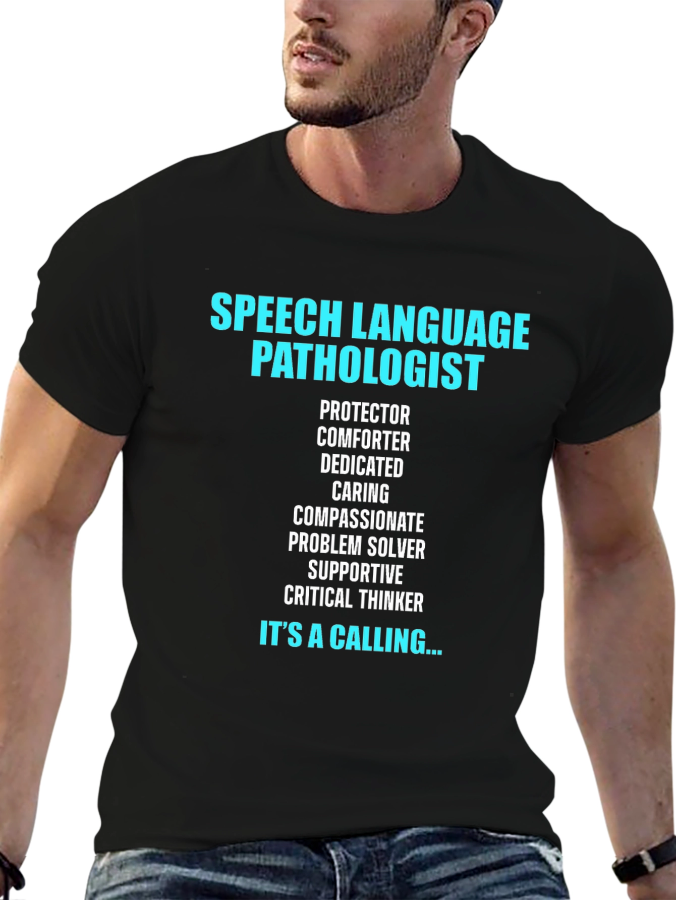 Black Speech Language Pathologist T-Shirt view 6