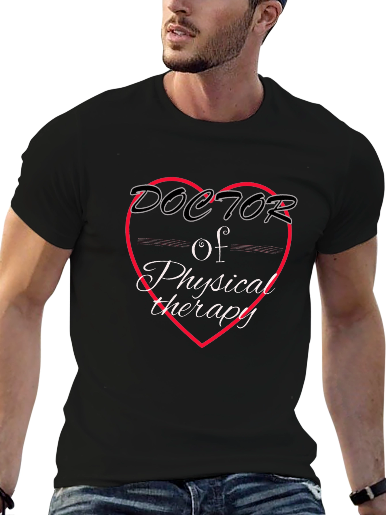 Black Doctor of Physical Therapy Graphic T-Shirt view 6
