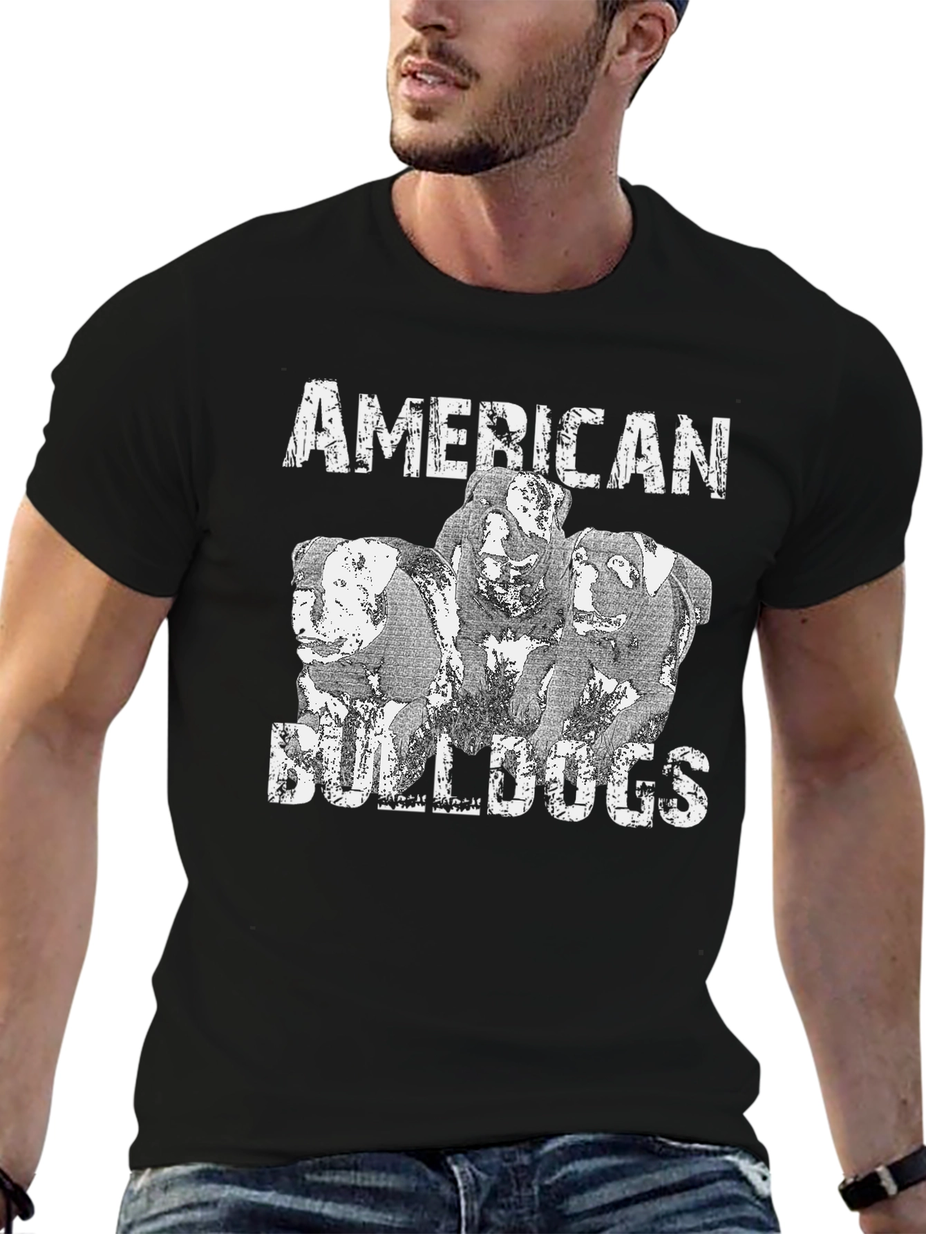 Black American Bulldogs Graphic Tee - Black view 6