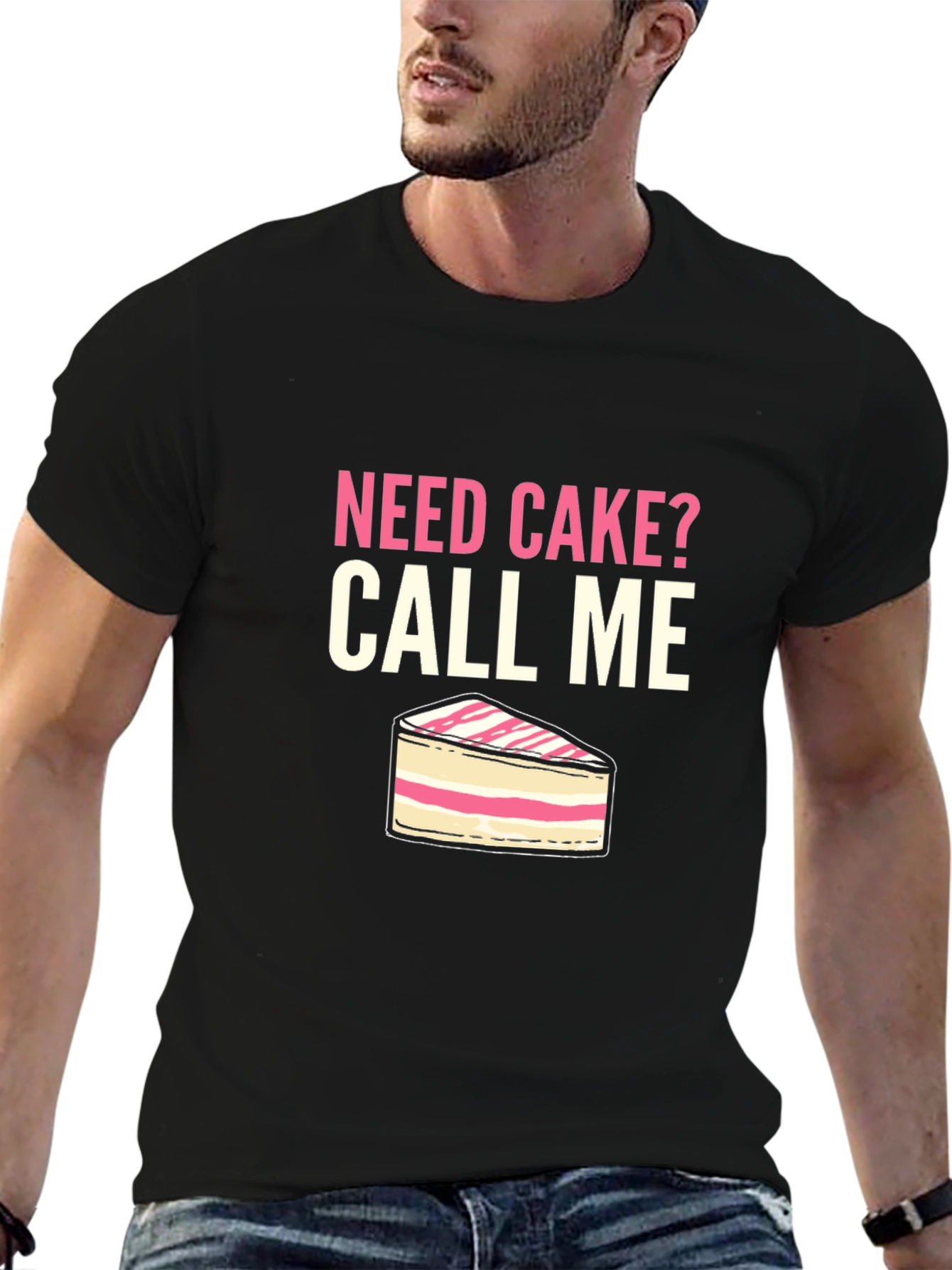 Black Need Cake? Call Me T-Shirt view 6