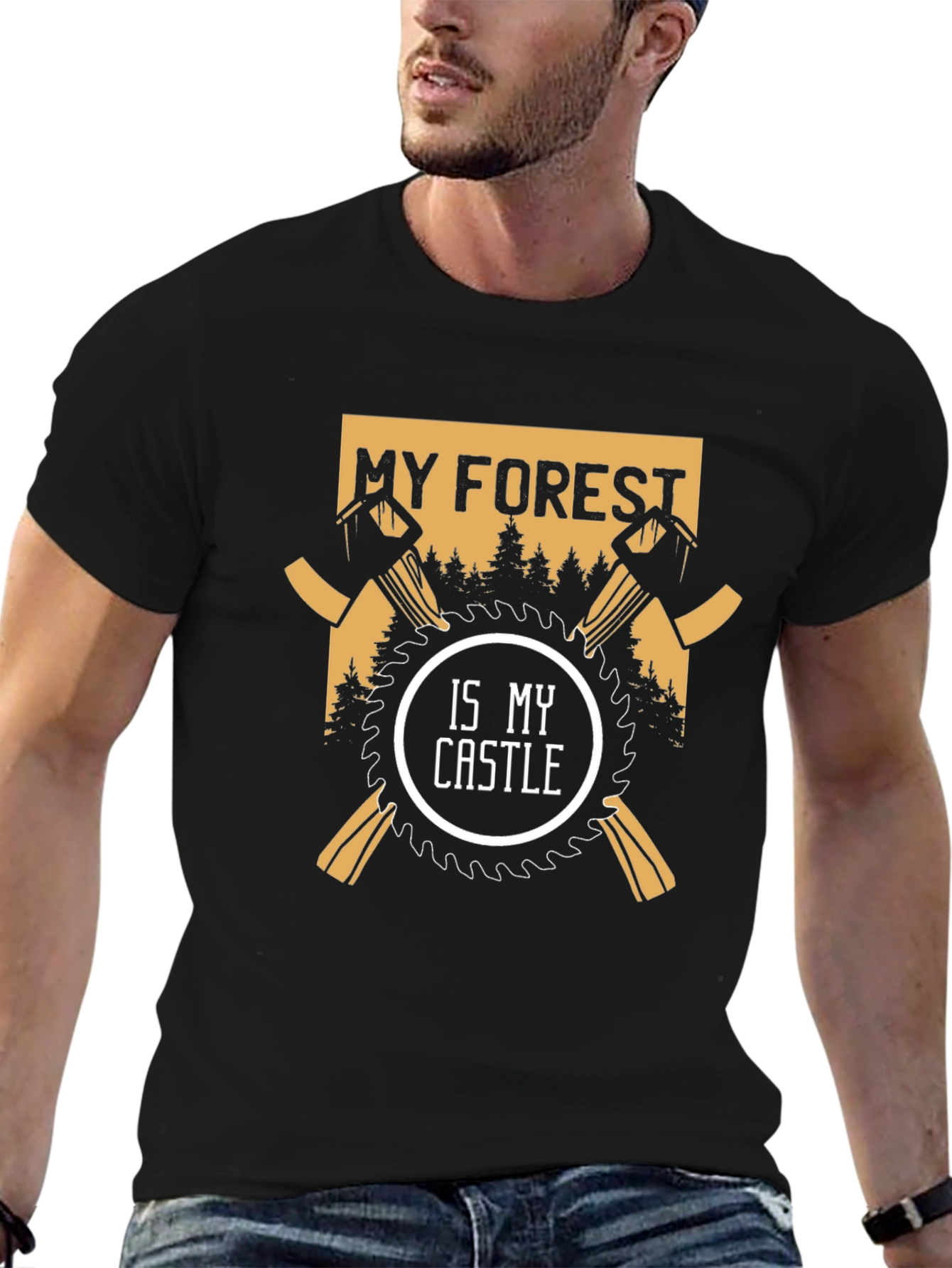 Black My Forest Is My Castle Graphic Tee view 6