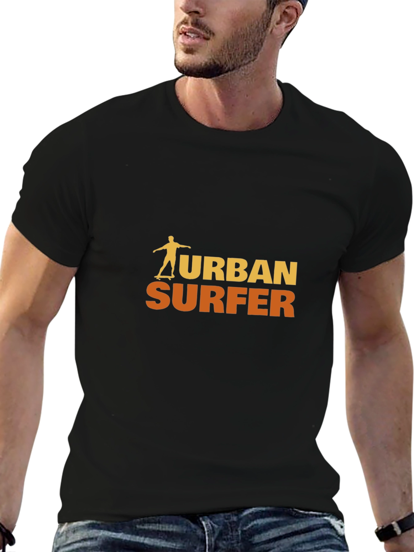 Black Urban Surfer Graphic Tee - Black view 6