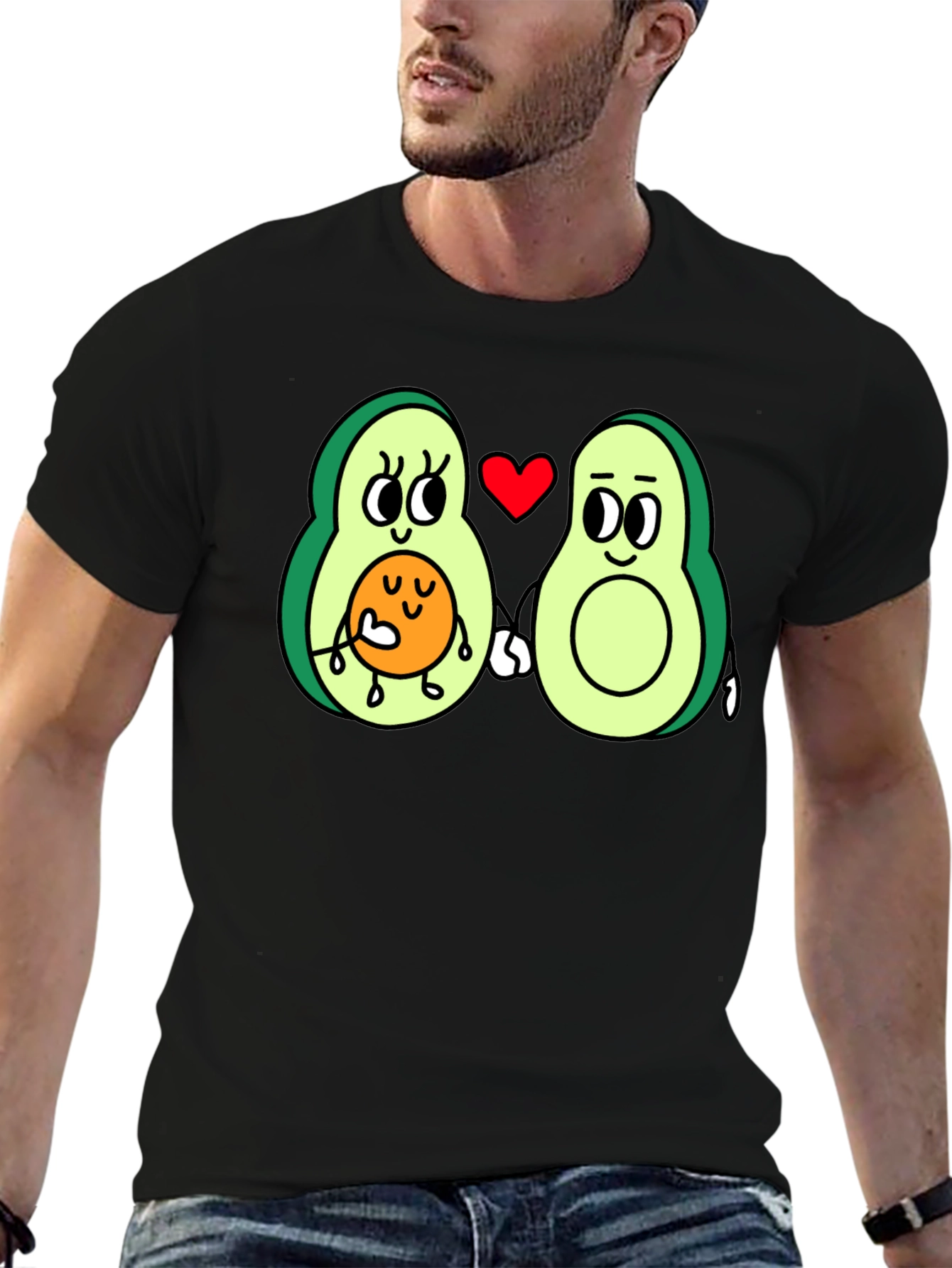 Black Avocado Family Love Black T-Shirt view 6