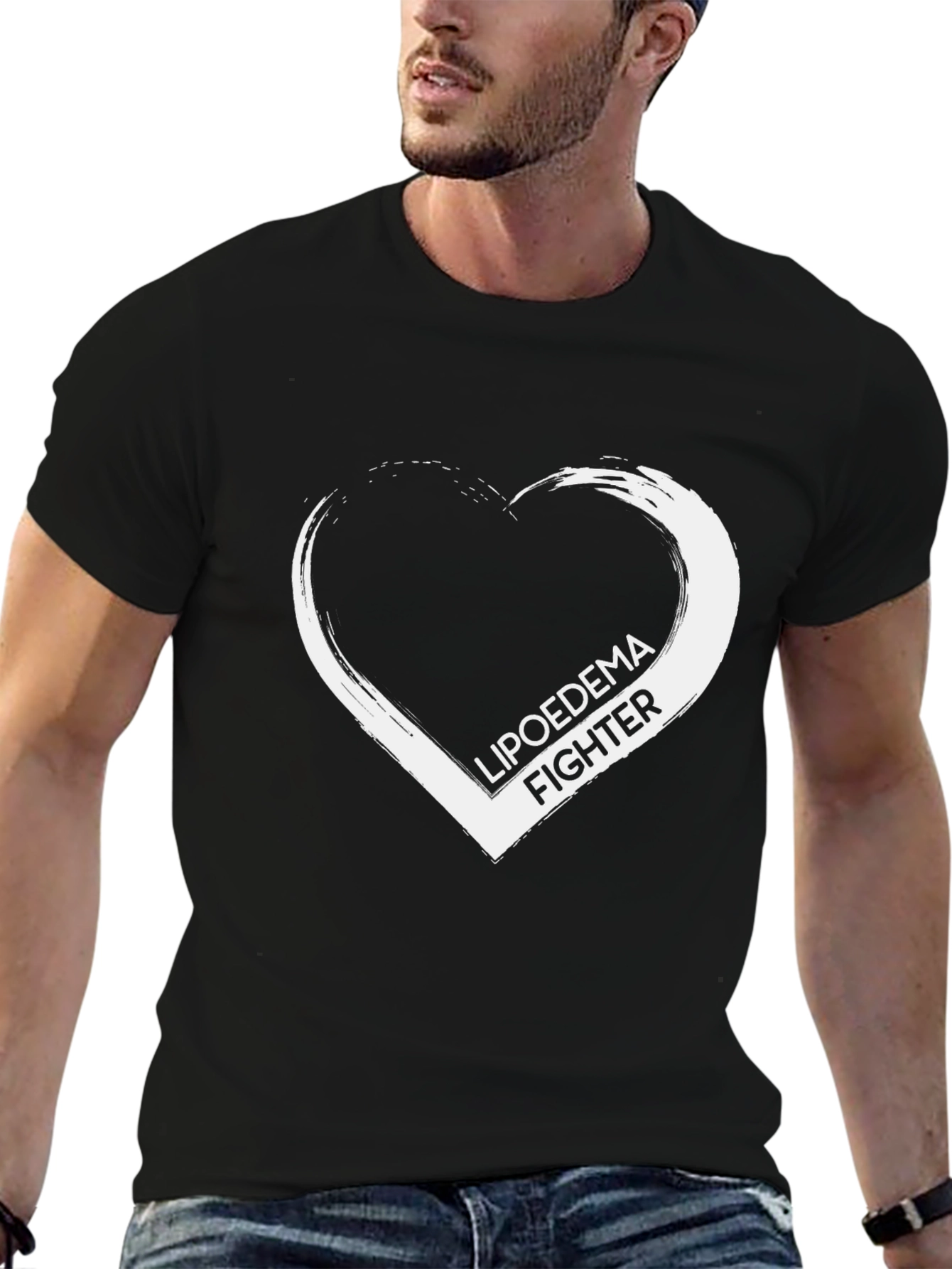 Black Lipoedema Fighter Graphic Tee - Support & Awareness view 6