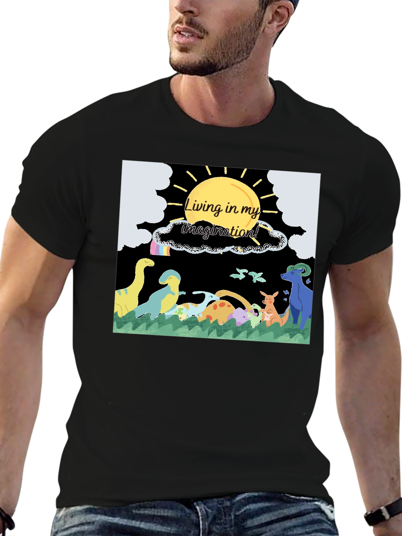 Black Living in My Imagination T-Shirt view 6