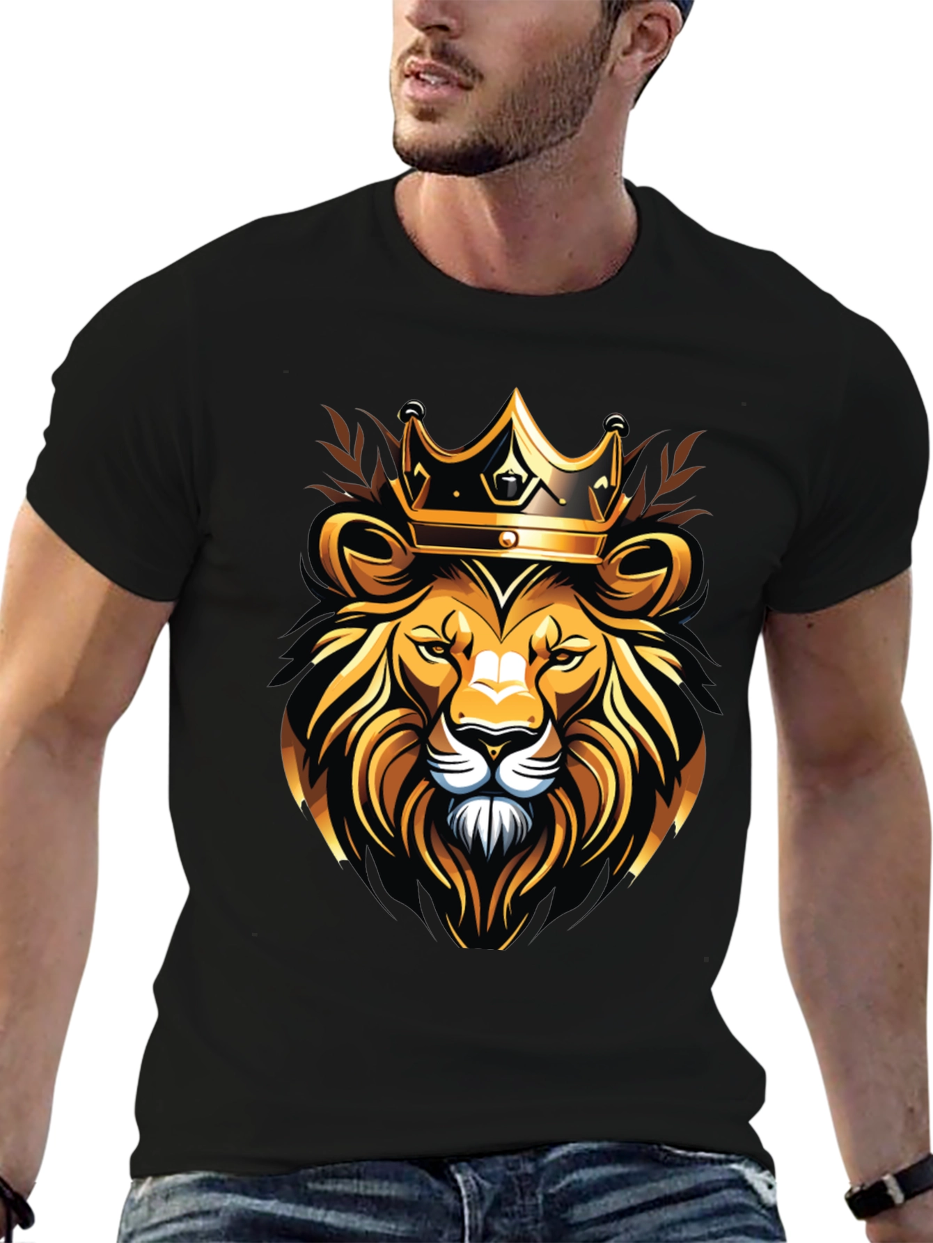 Black Lion King T-Shirt - Bold Graphic Tee view 6