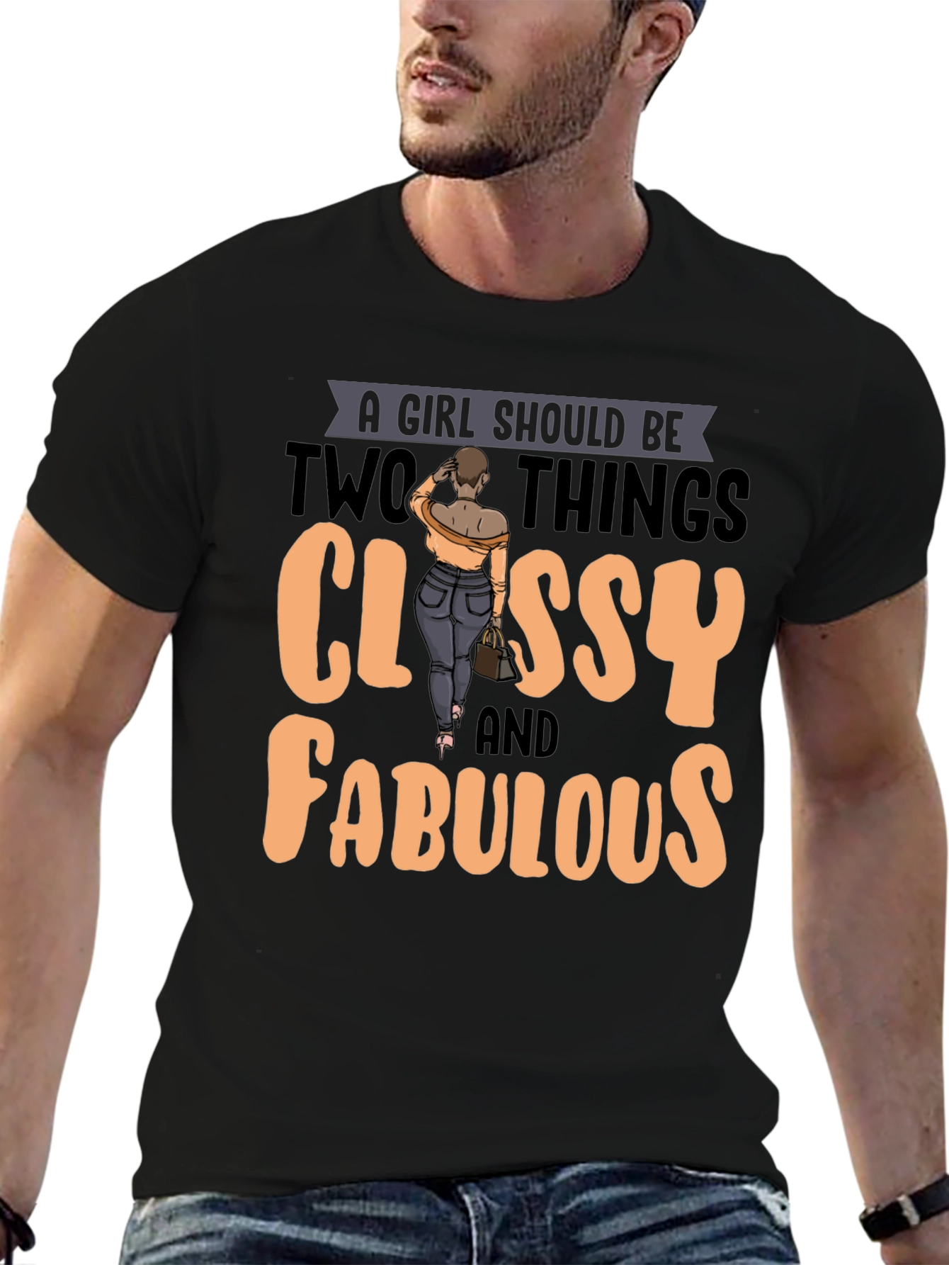Black Classy & Fabulous Graphic Tee - Women's Empowerment view 6