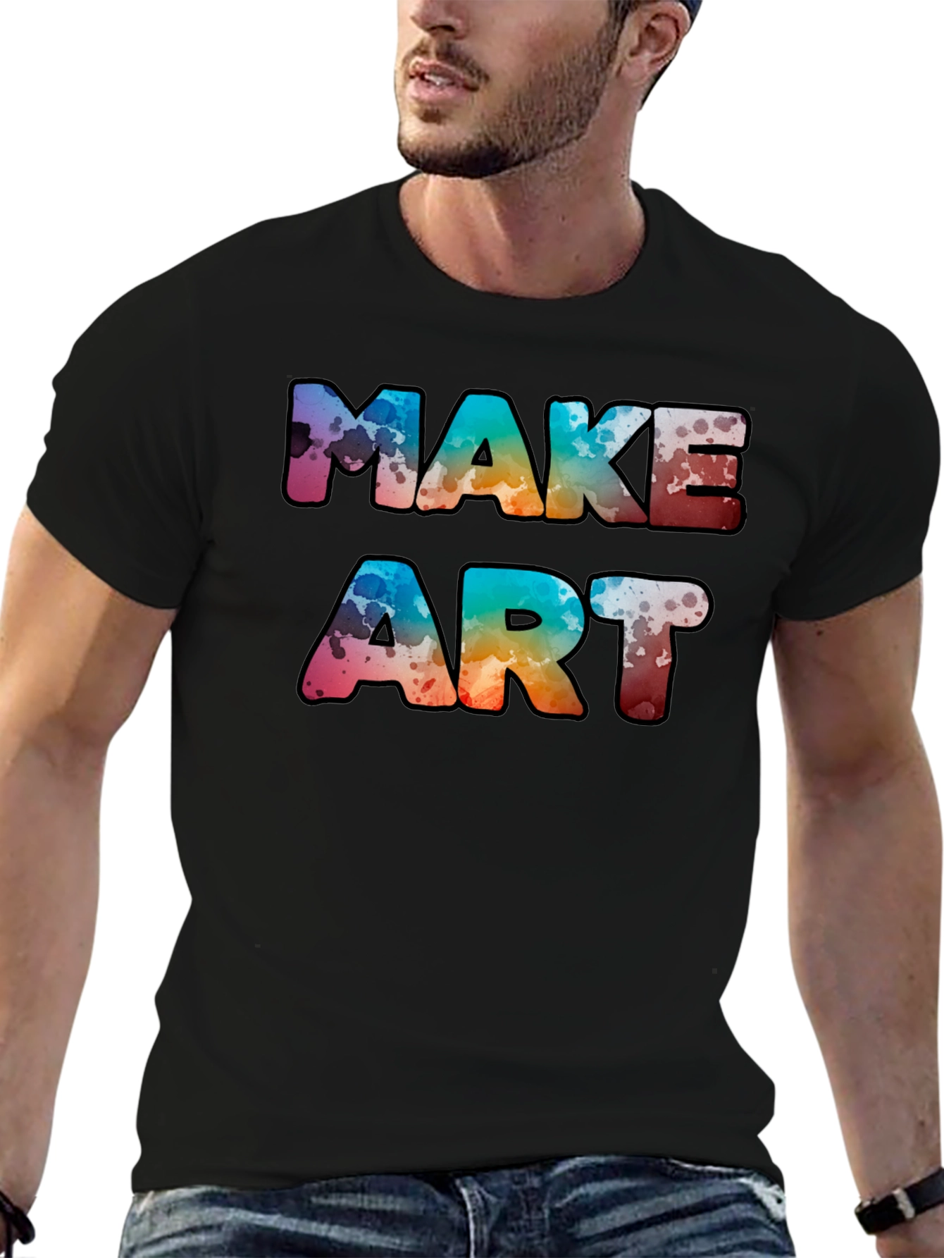 Black Make Art Graphic Tee - Unisex view 6