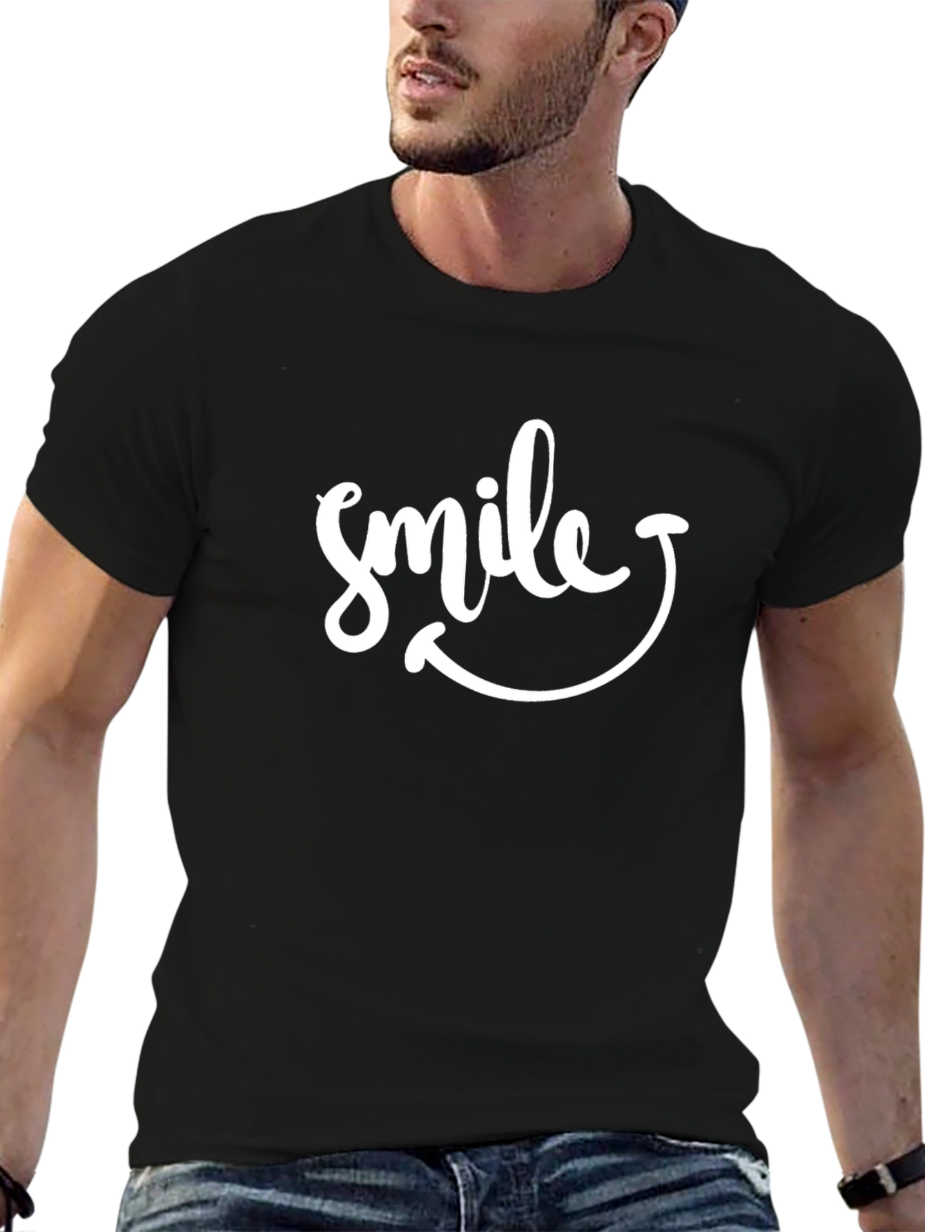 Black Smile Graphic Tee - Comfort & Style! view 6