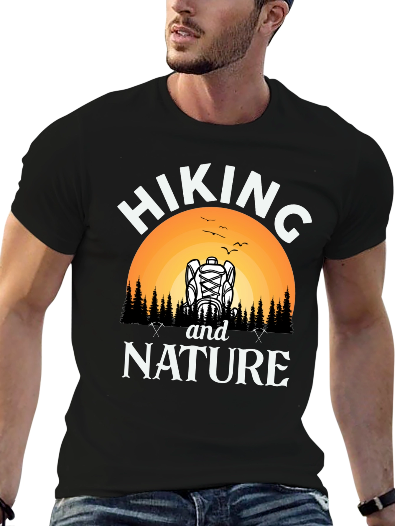 Hiking and Nature Black Graphic T-Shirt - 6