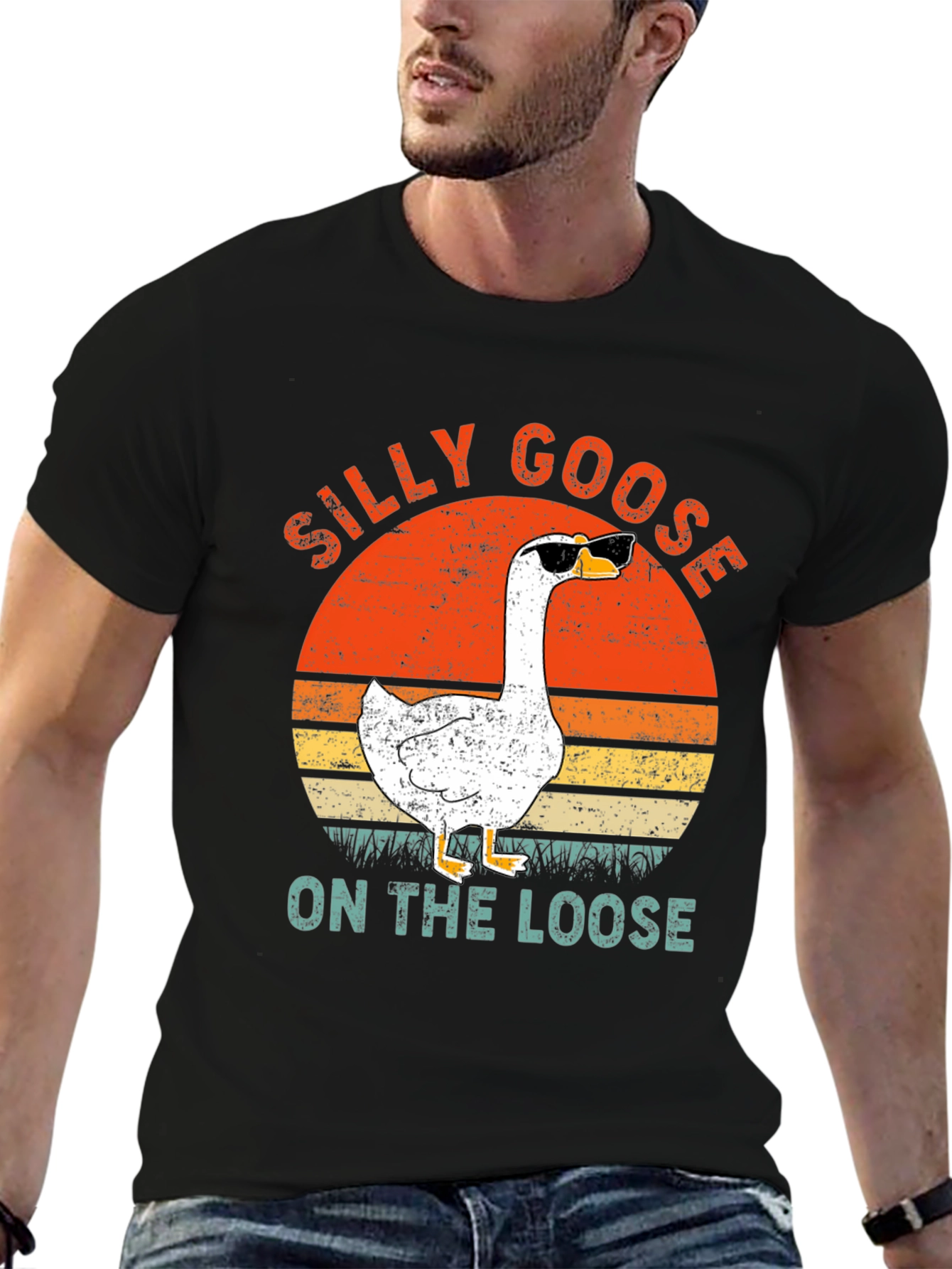 Black Silly Goose On The Loose Graphic T-Shirt view 6