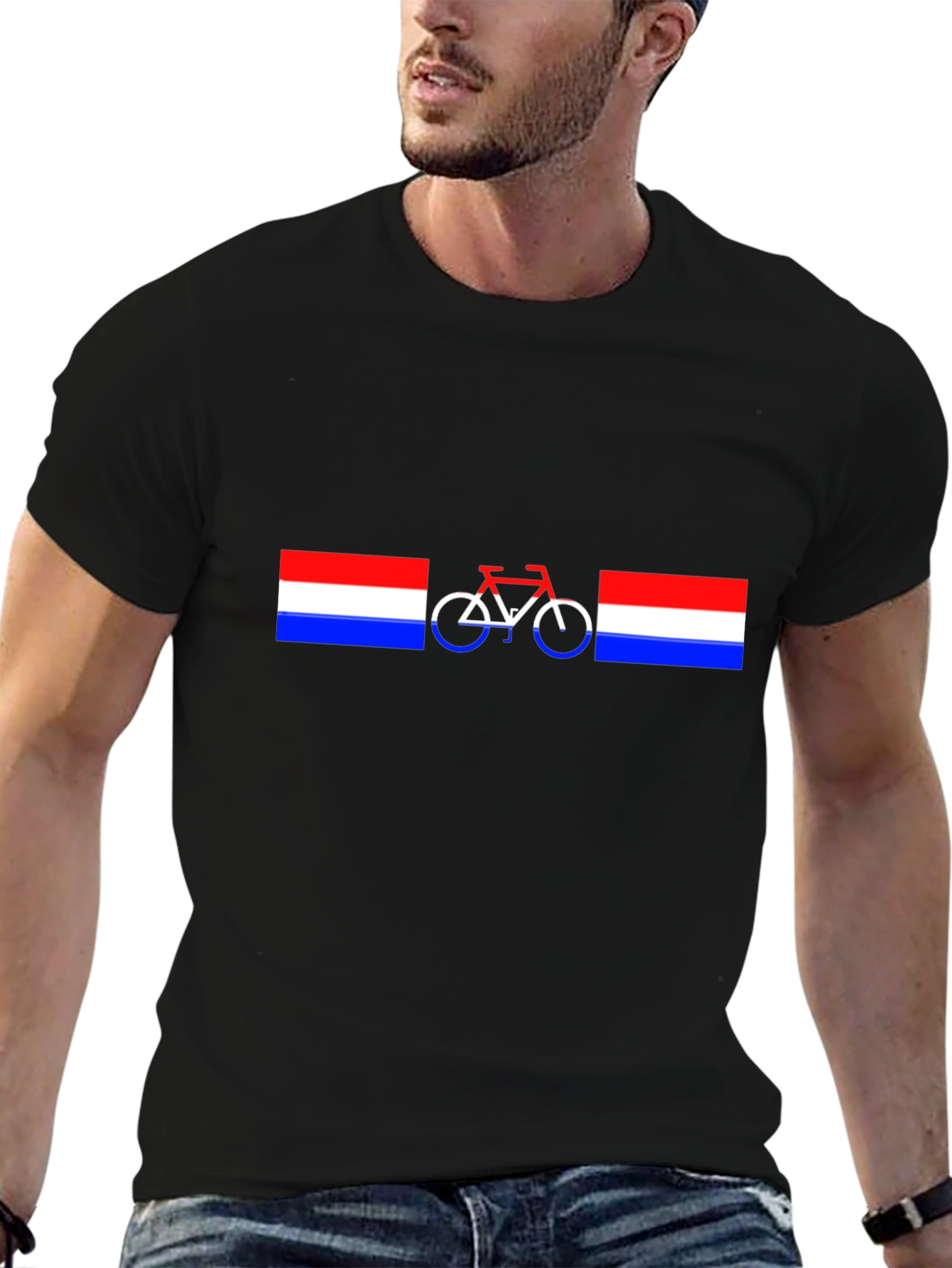 Black Dutch Bicycle T-Shirt - Unique Design view 6