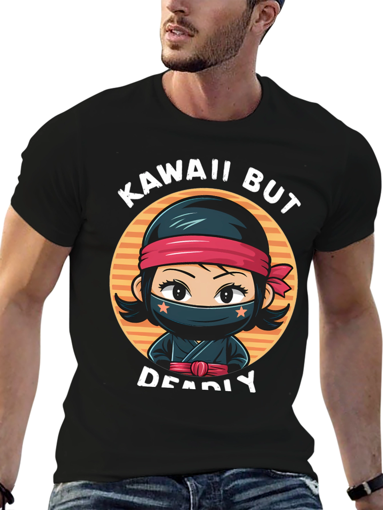 Black Kawaii But Deadly Ninja T-Shirt view 6