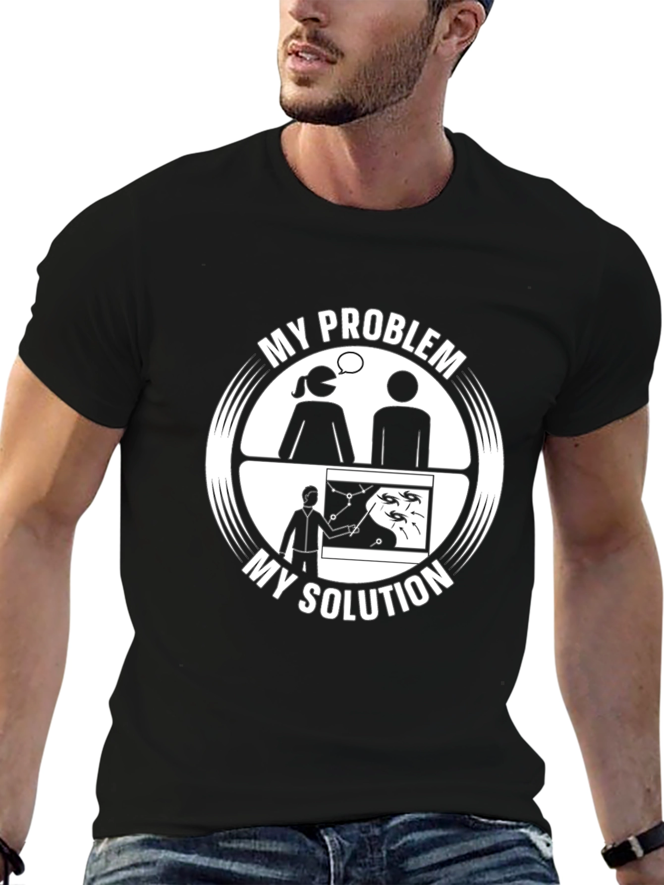 Black My Problem My Solution T-Shirt - Funny Science Humor Tee view 6