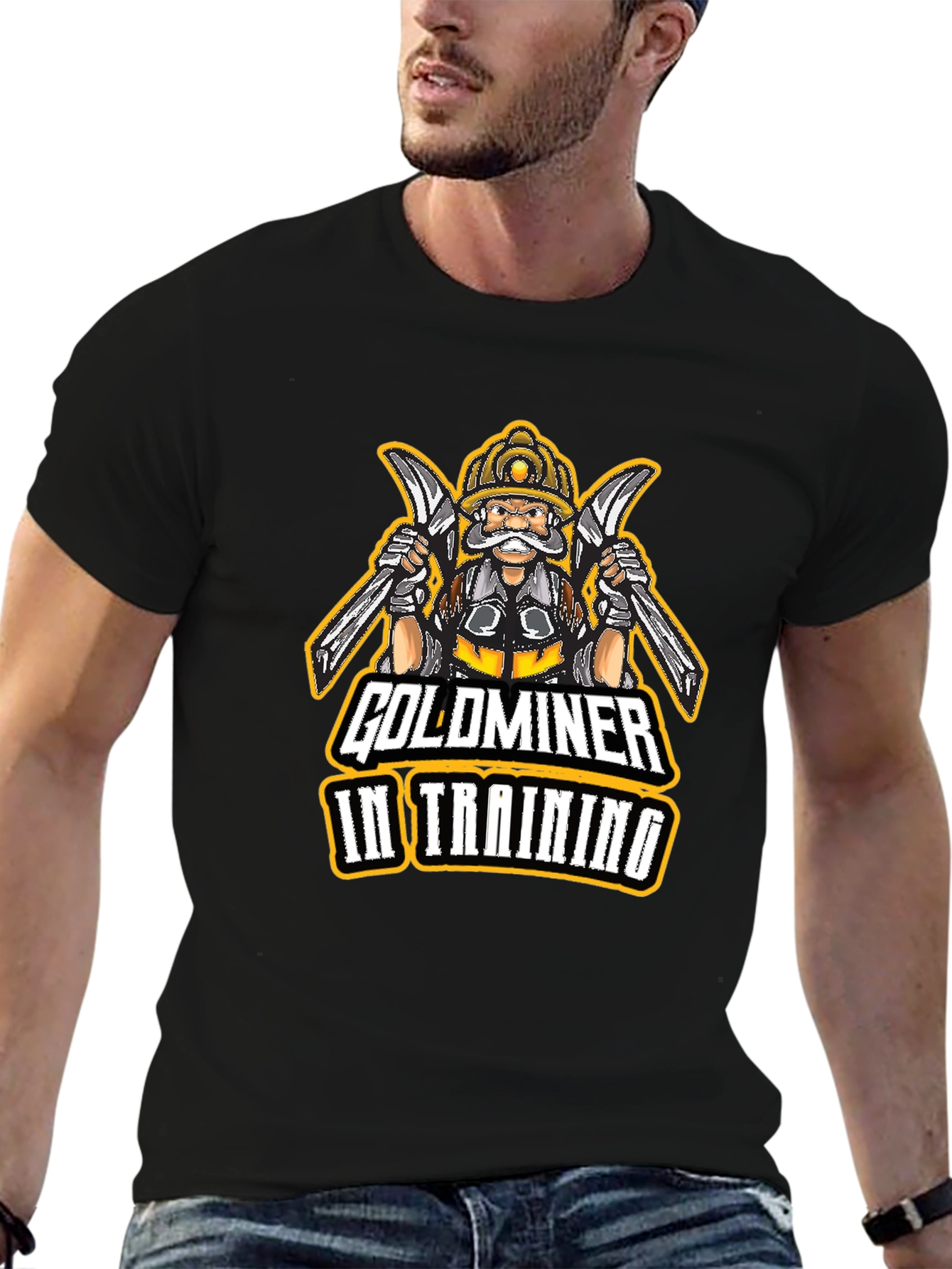 Black Goldminer In Training Black T-Shirt view 6