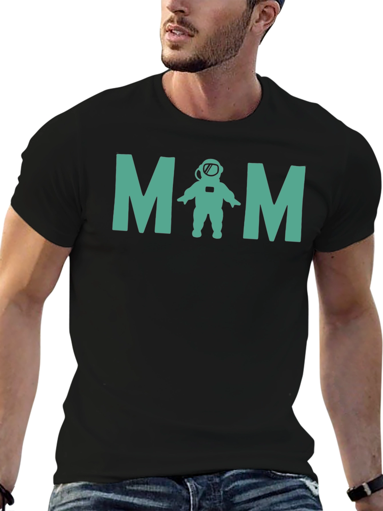 Black Astronaut Mom T-Shirt - Space Lover Tee view 6