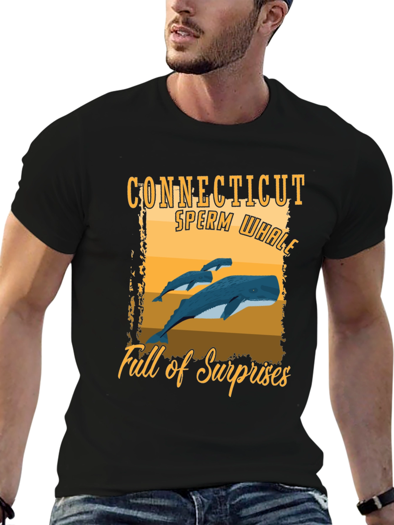 Black Connecticut Sperm Whale T-Shirt: Full of Surprises  view 6