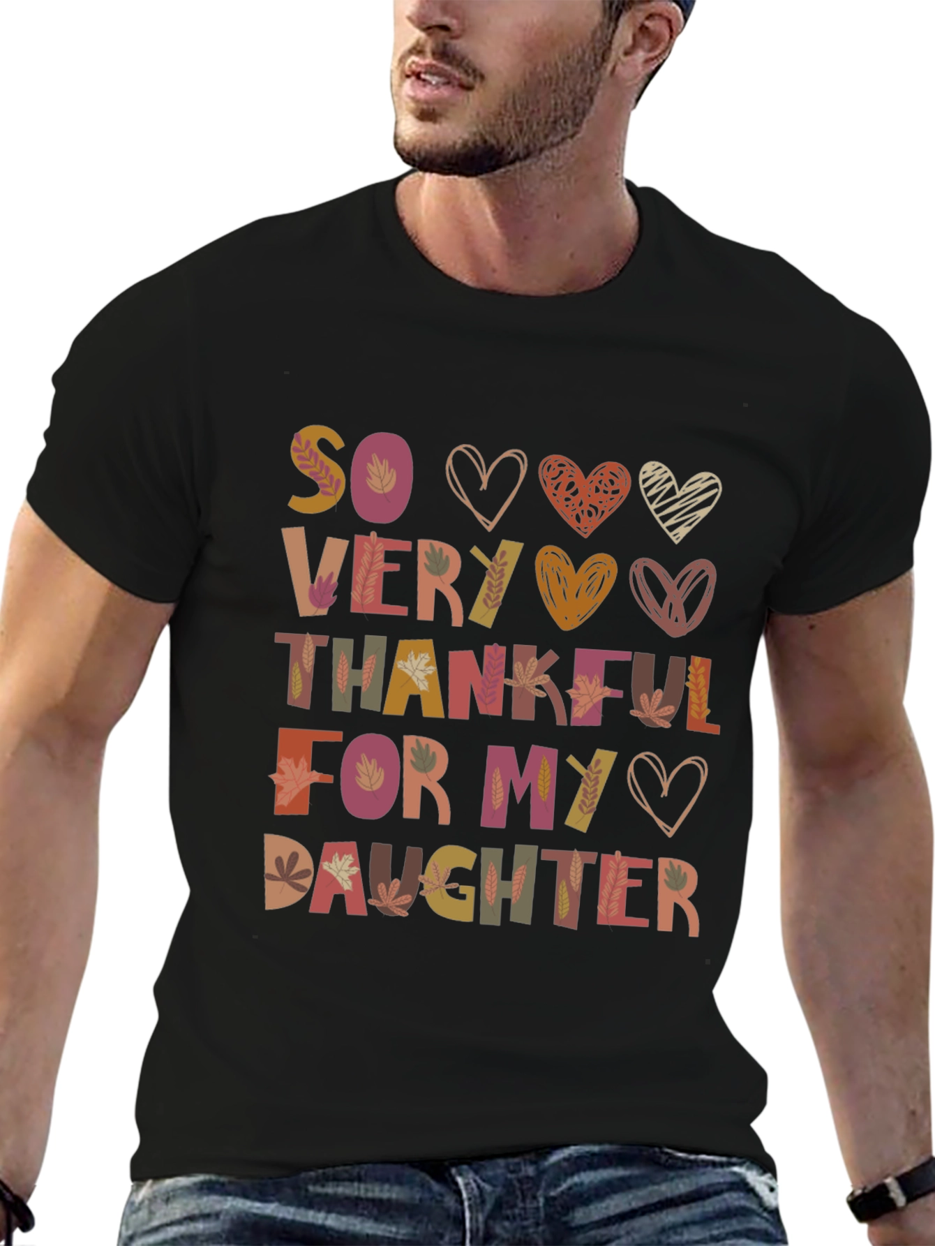 Black So Very Thankful For My Daughter Graphic T-Shirt view 6