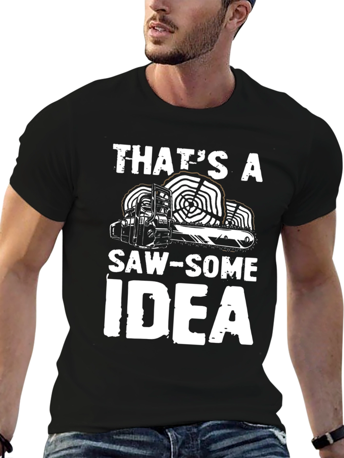 Black That's a Saw-Some Idea Graphic T-Shirt view 6