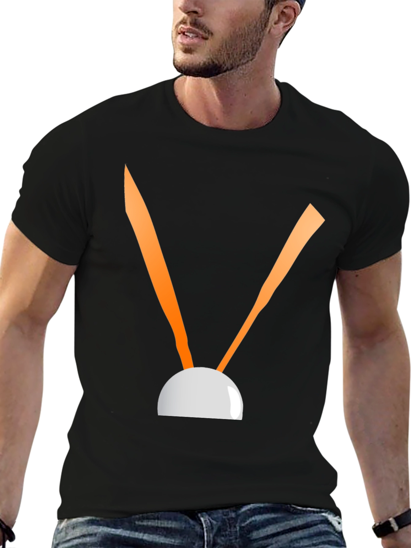 Black Abstract Graphic Black Tee view 6