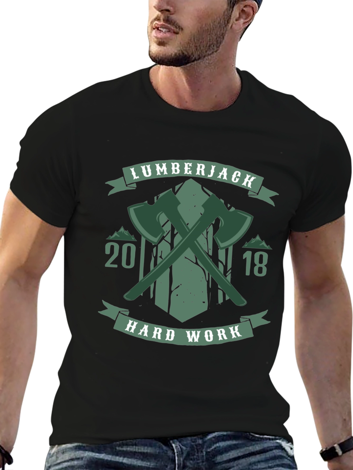 Black Lumberjack Hard Work 2018 Graphic T-Shirt view 6