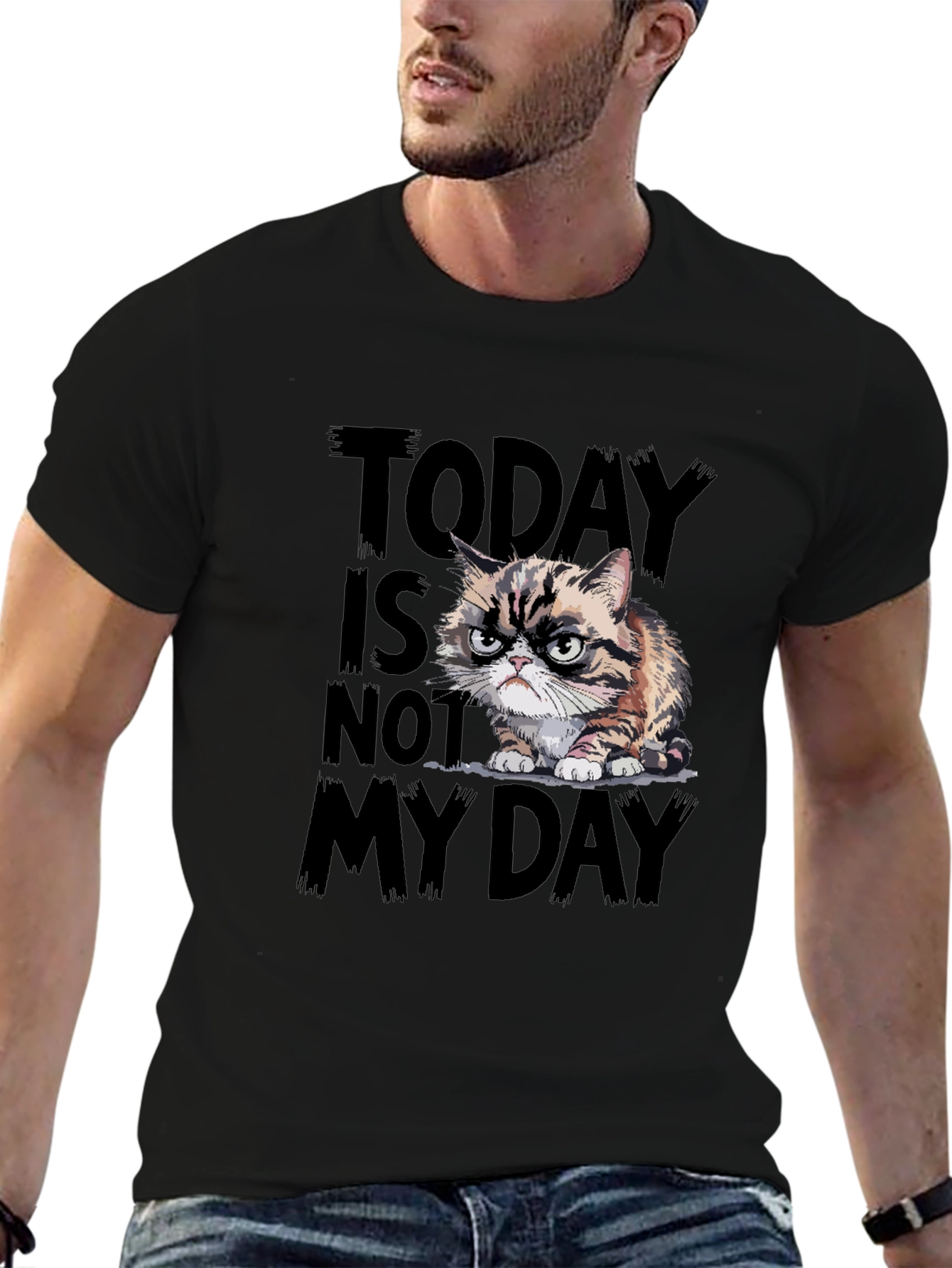 Black Grumpy Cat T-Shirt - Today Is Not My Day view 6