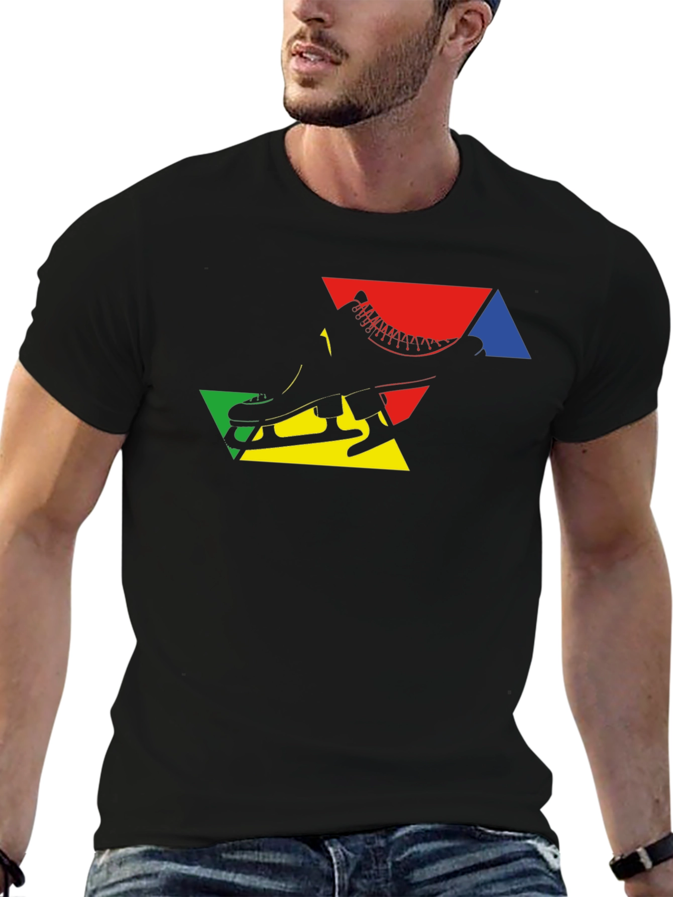 Abstract Ice Skate Graphic T-Shirt - 6
