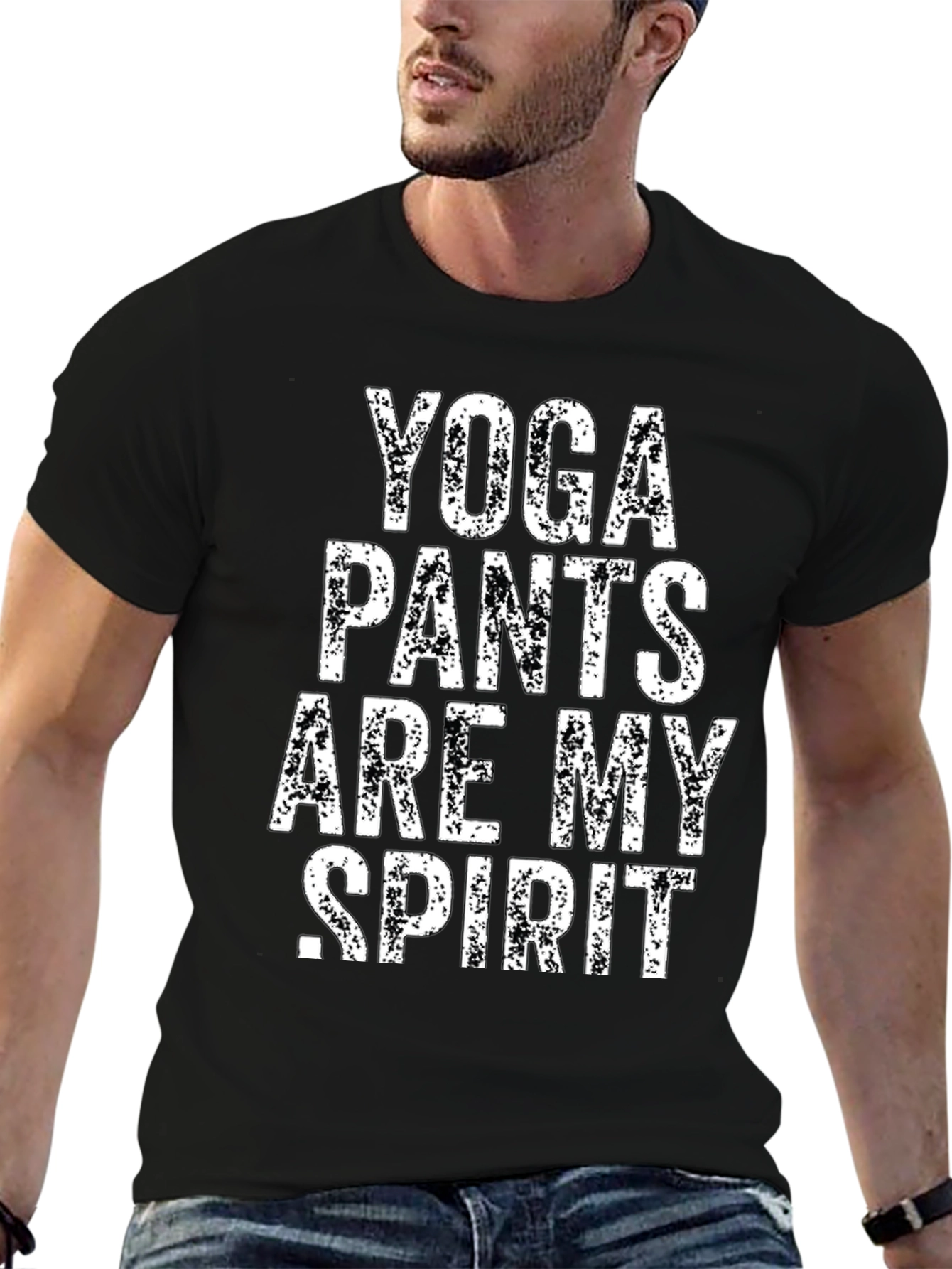 Black Yoga Pants are My Spirit Funny T-Shirt view 6