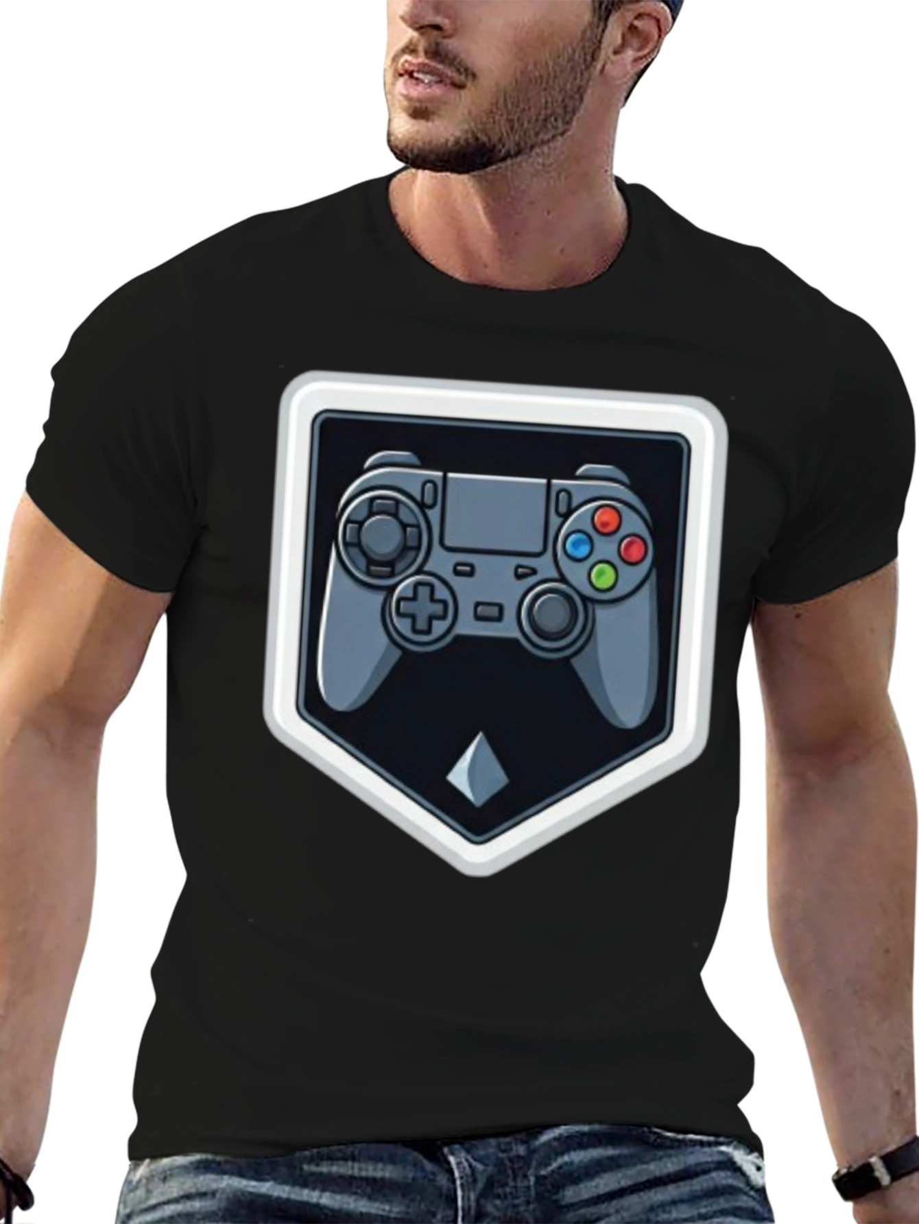 Black Gaming Controller Graphic Tee - Gamer Style view 6