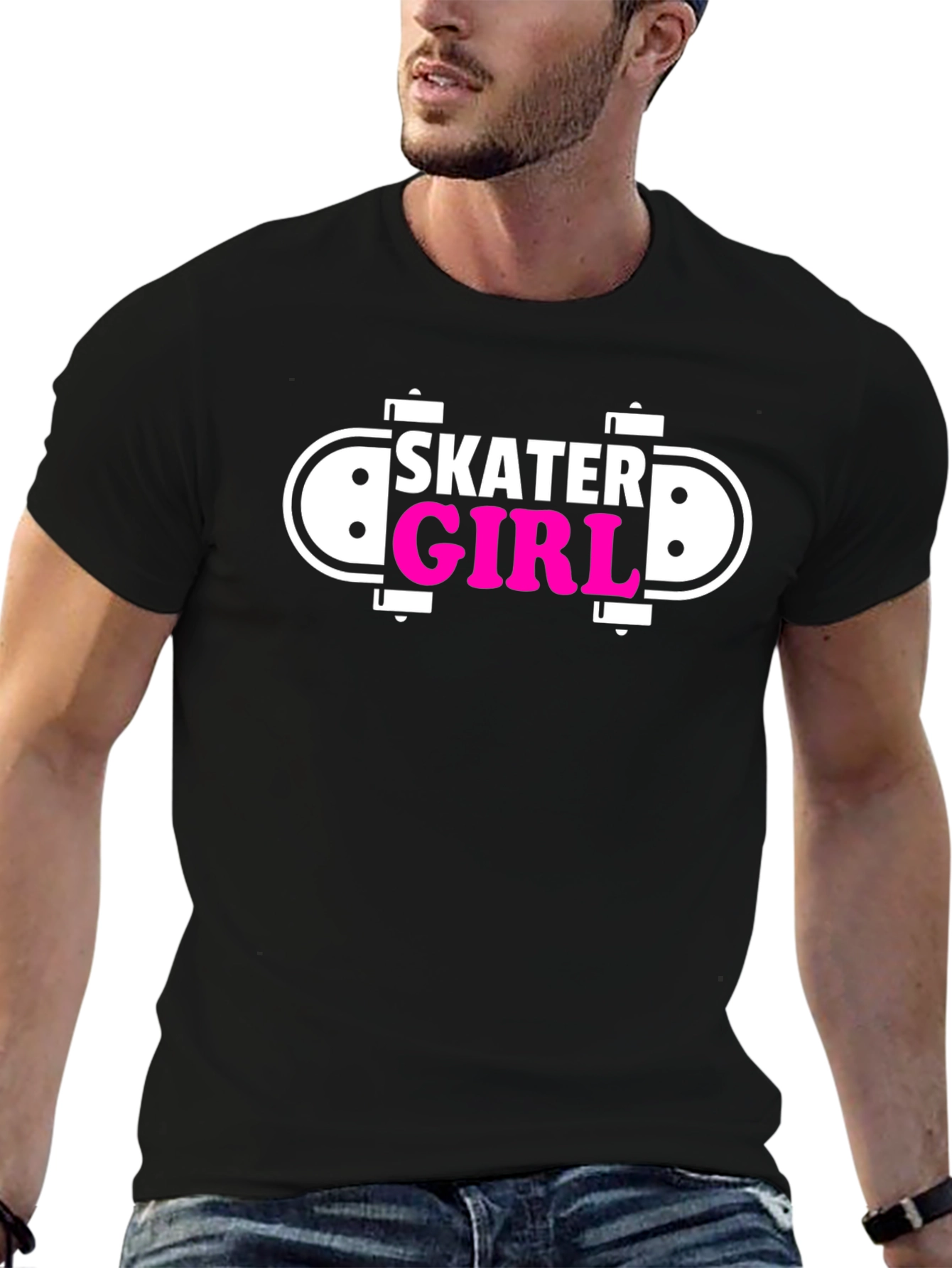 Black Skater Girl Black Graphic Tee view 6